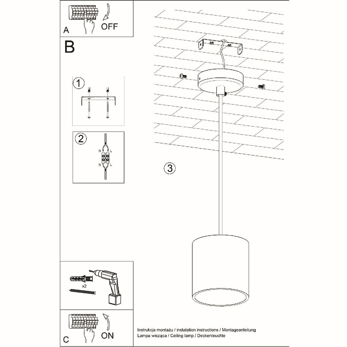 Pendant lamp ORBIS 1 white