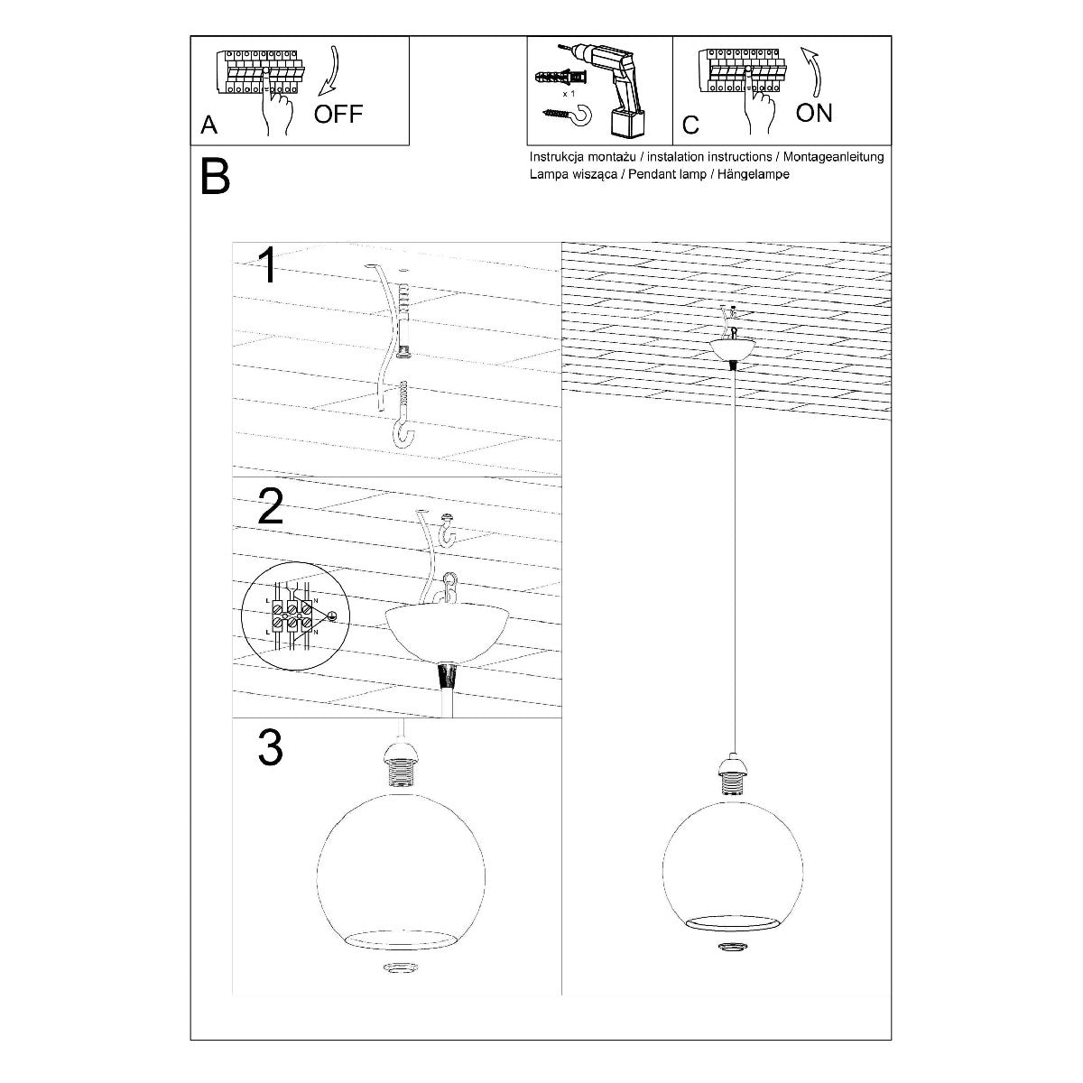 Pendant lamp BALL yellow