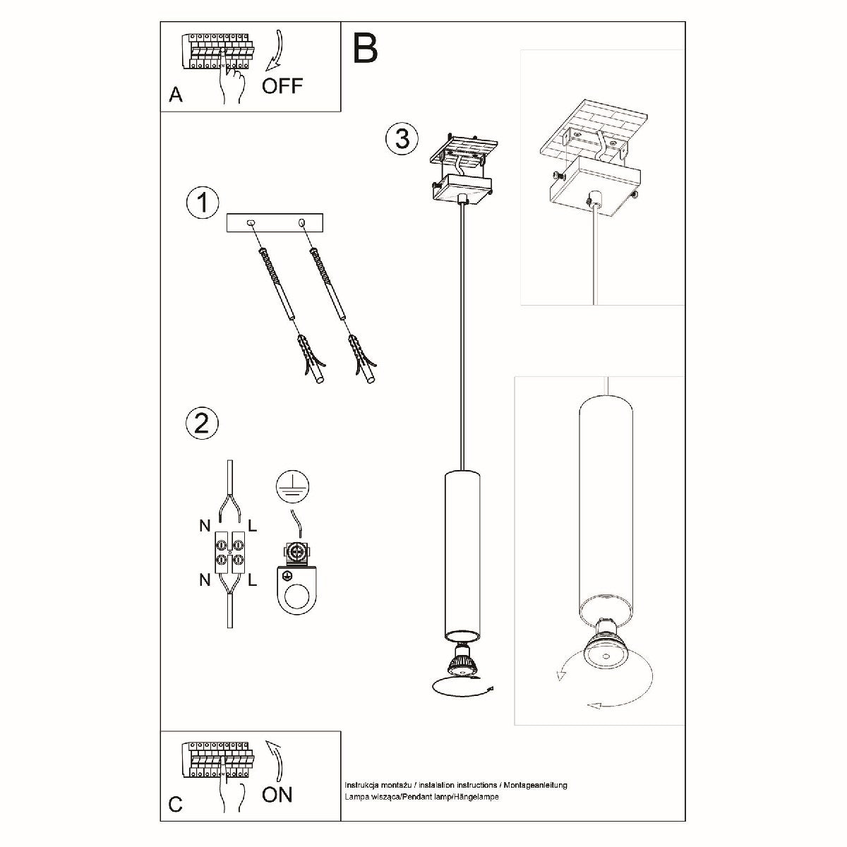 Pendant lamp LAGOS 1 white