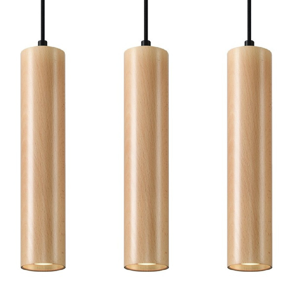 Pendant lamp LINO 3 wood