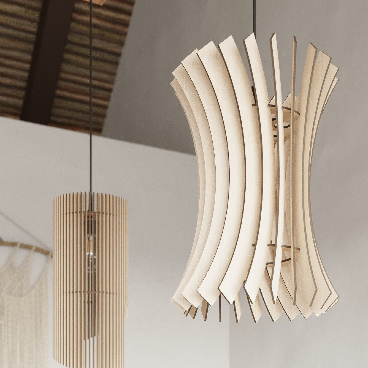 Pendant lamp ALEXIA wood