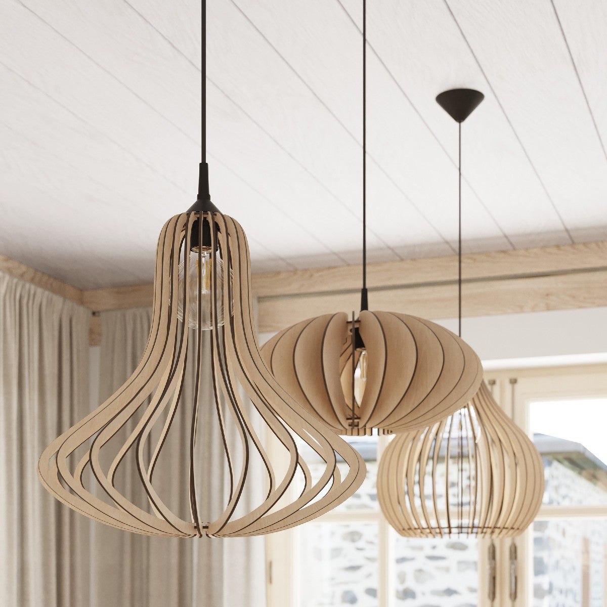 Pendant lamp ELZA wood