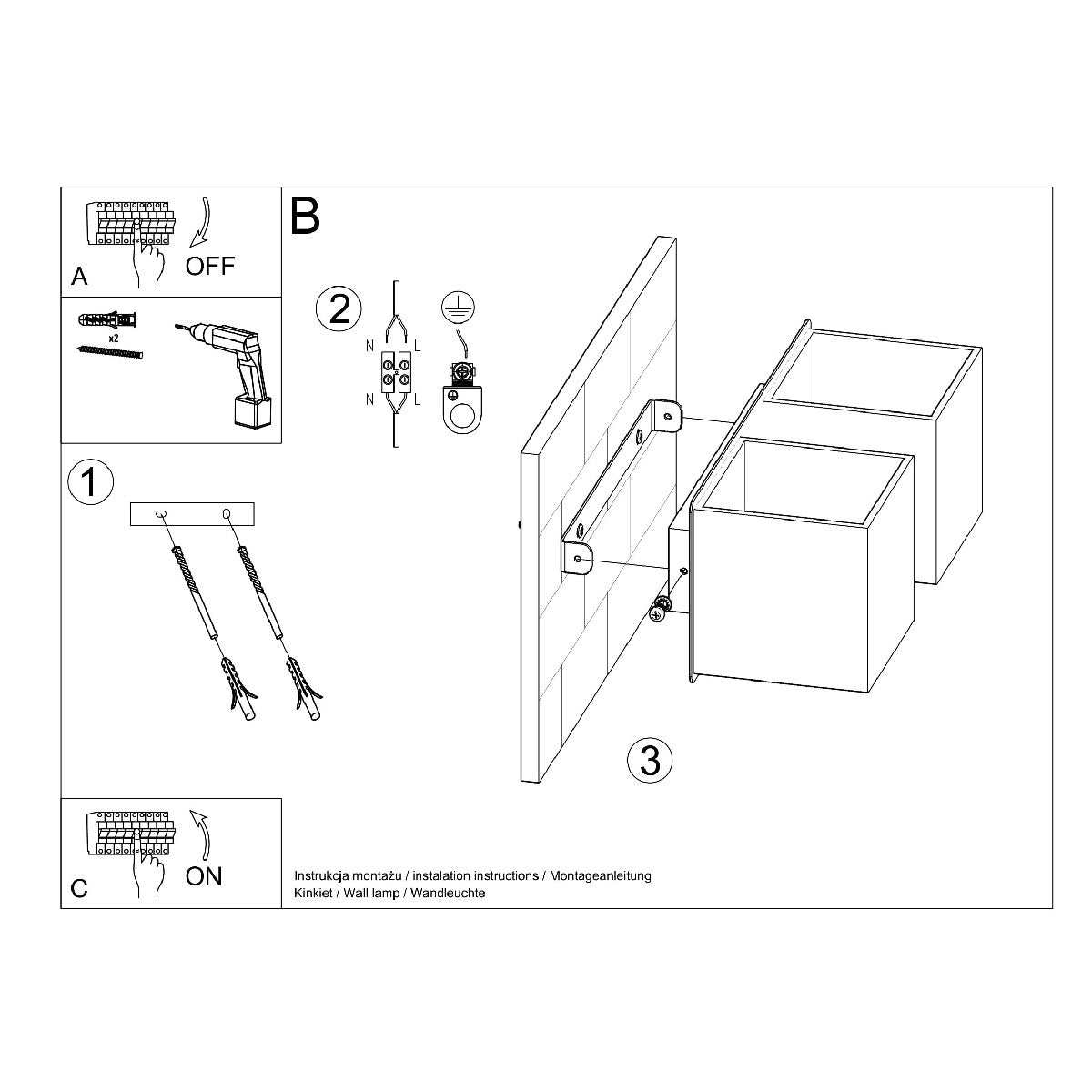 Wall lamp QUAD 2 white