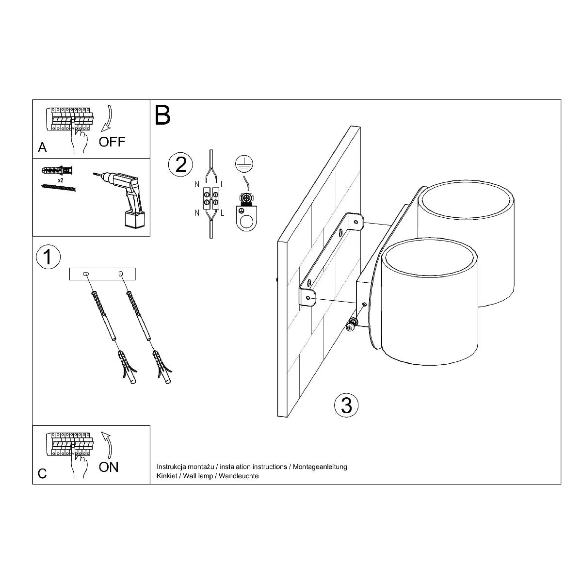 Wall lamp ORBIS 2 white