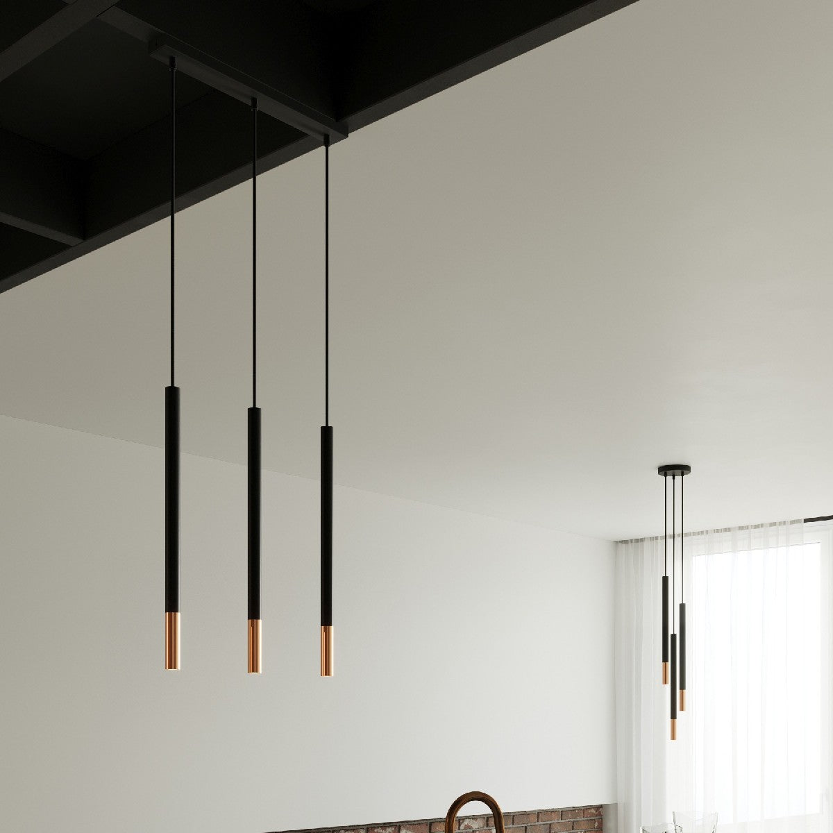 Pendant lamp MOZAICA 3L black/copper