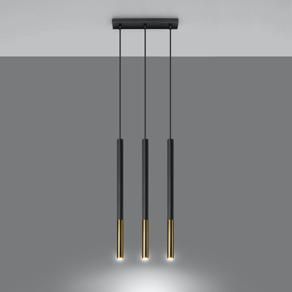 Pendant lamp MOZAICA 3L black/golden