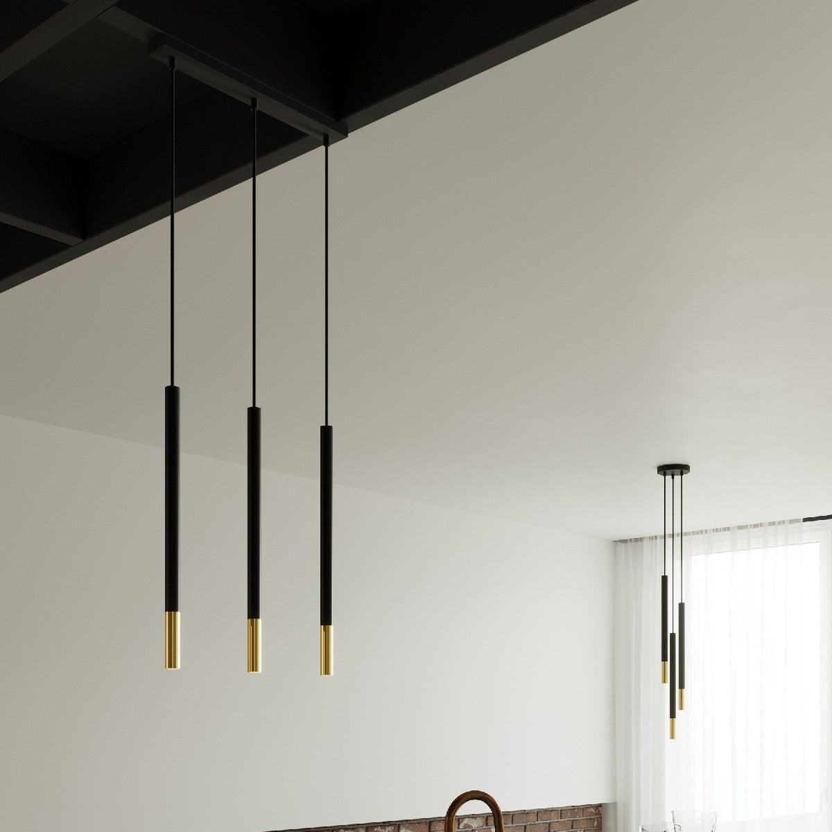 Pendant lamp MOZAICA 3P black/golden