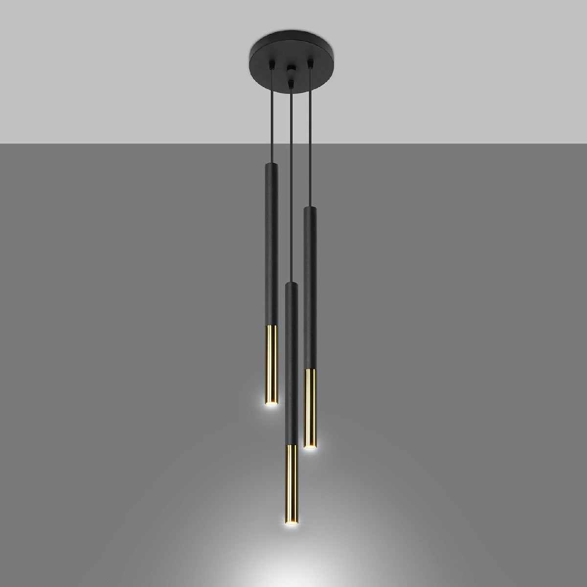 Pendant lamp MOZAICA 3P black/golden