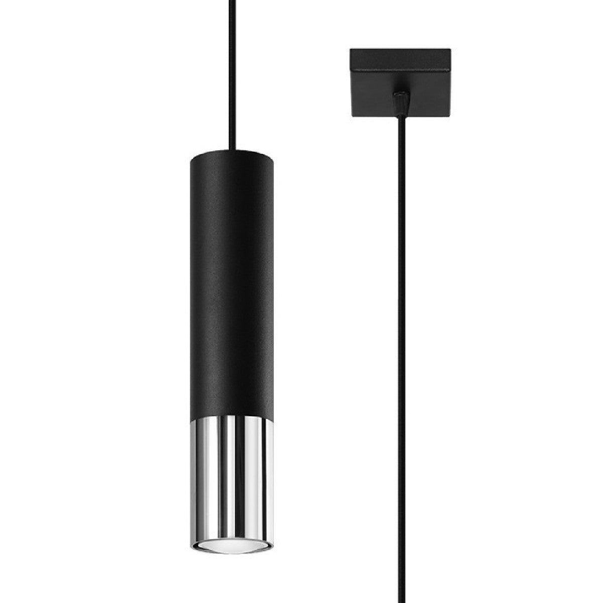 Pendant lamp LOOPEZ 1 black/chrome