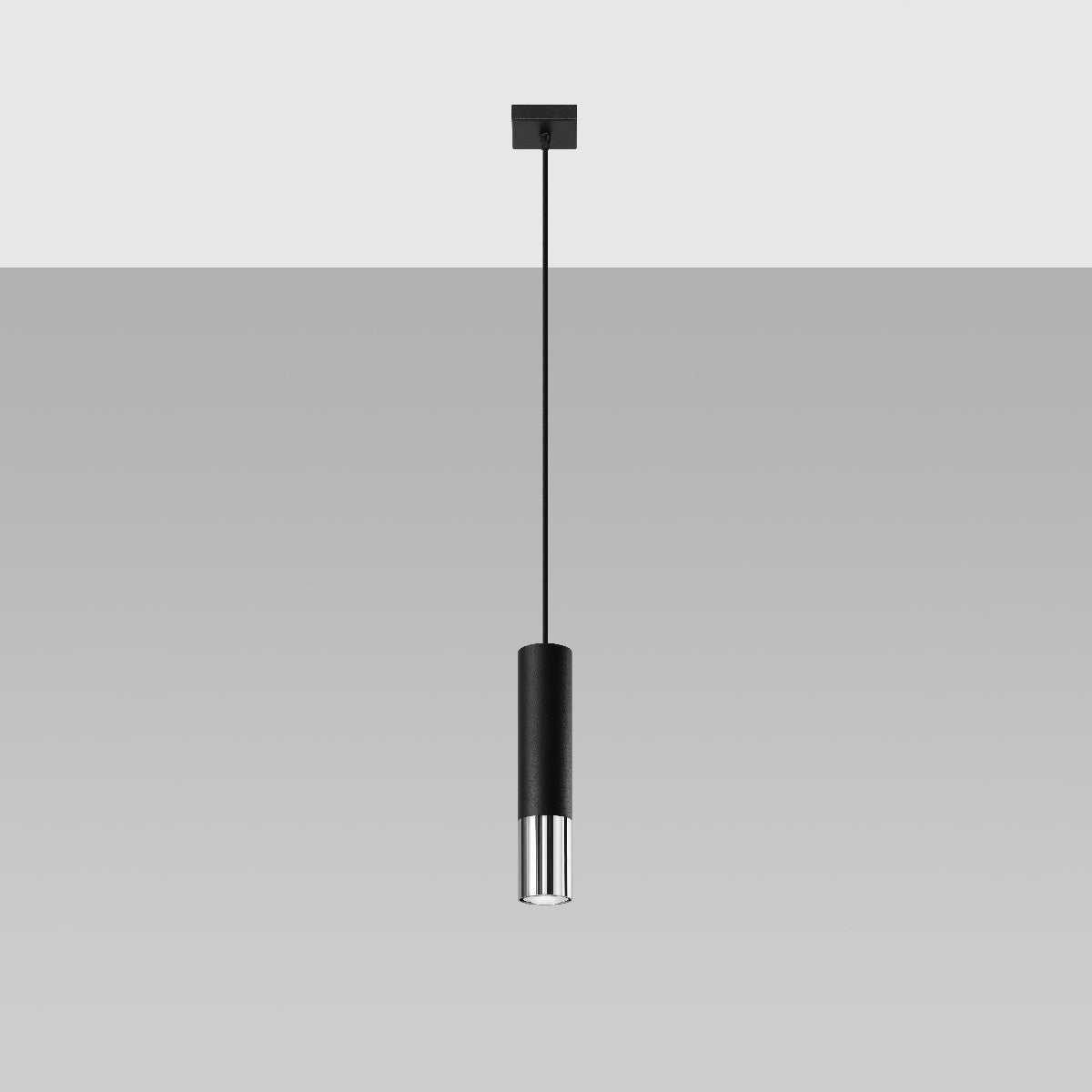 Pendant lamp LOOPEZ 1 black/chrome