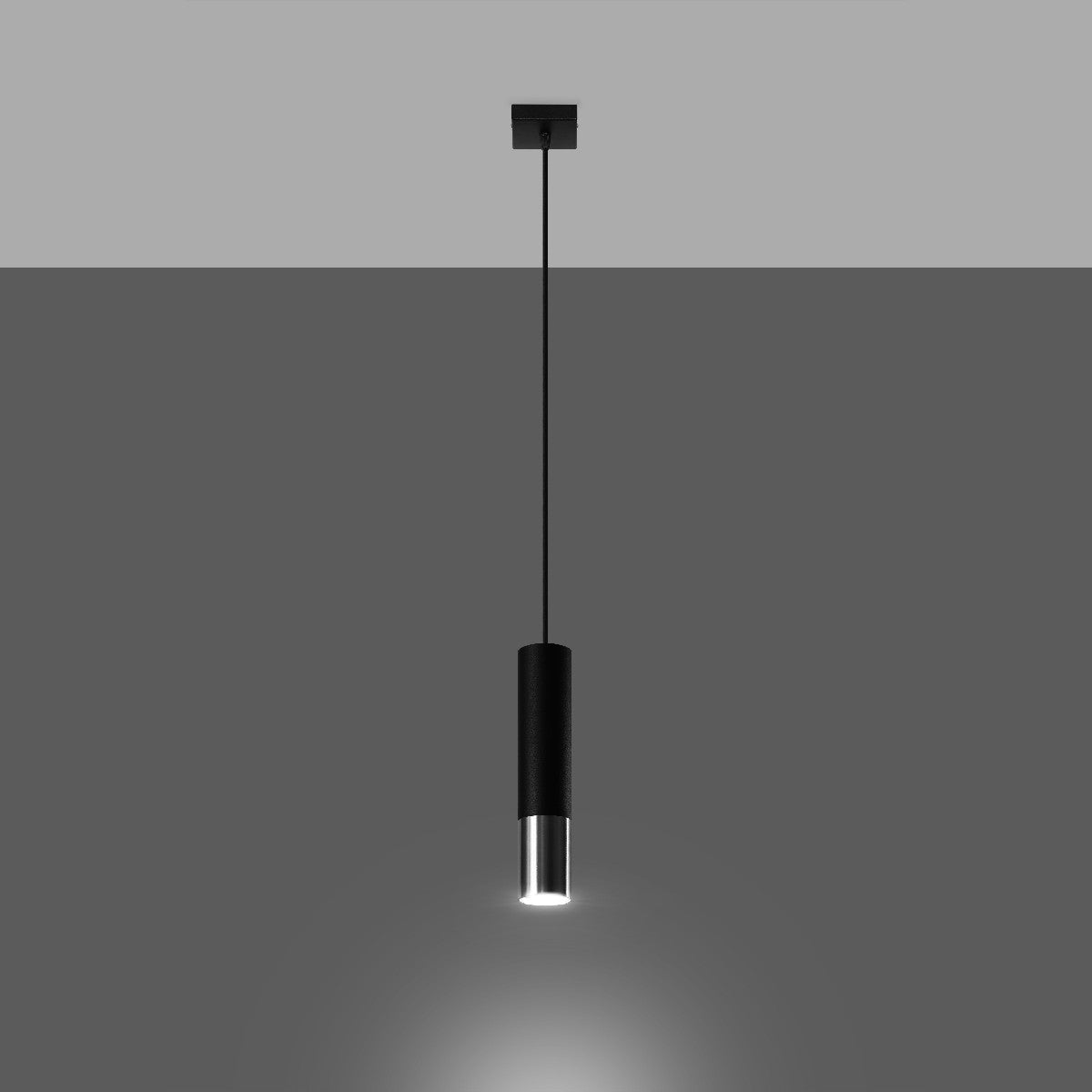 Pendant lamp LOOPEZ 1 black/chrome