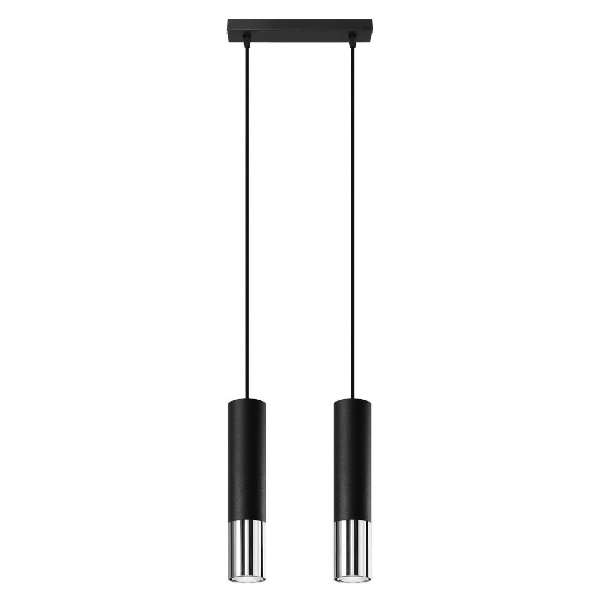 Pendant lamp LOOPEZ 2 black/chrome