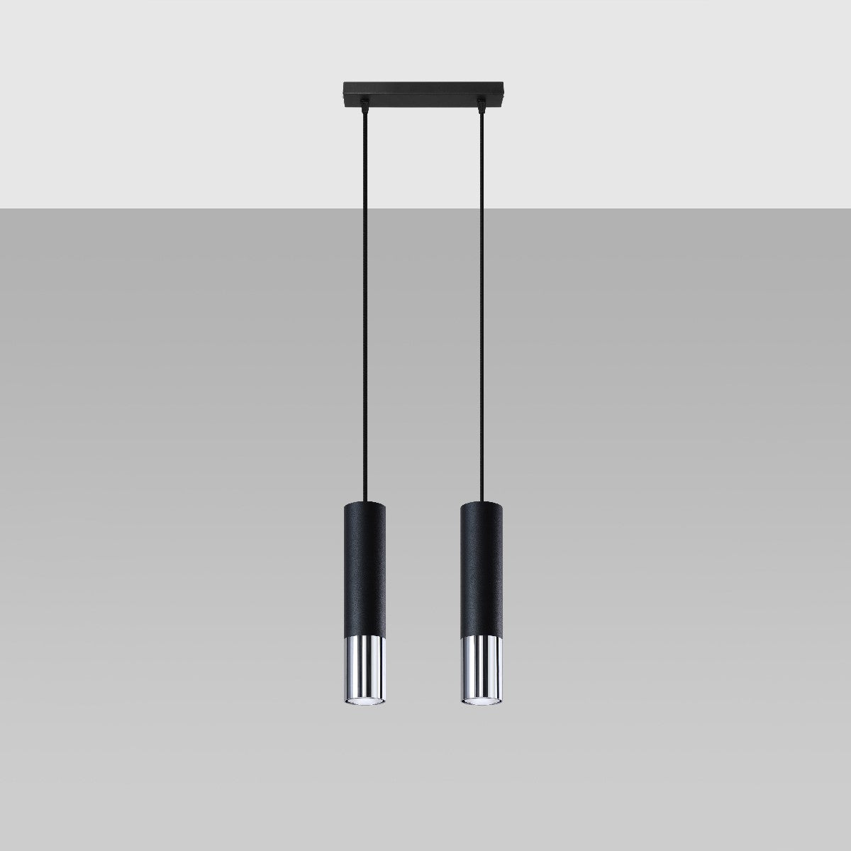 Pendant lamp LOOPEZ 2 black/chrome