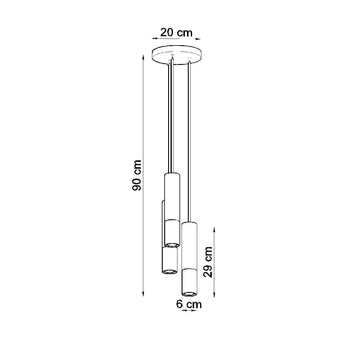 Pendant lamp LOOPEZ 3P black/chrome