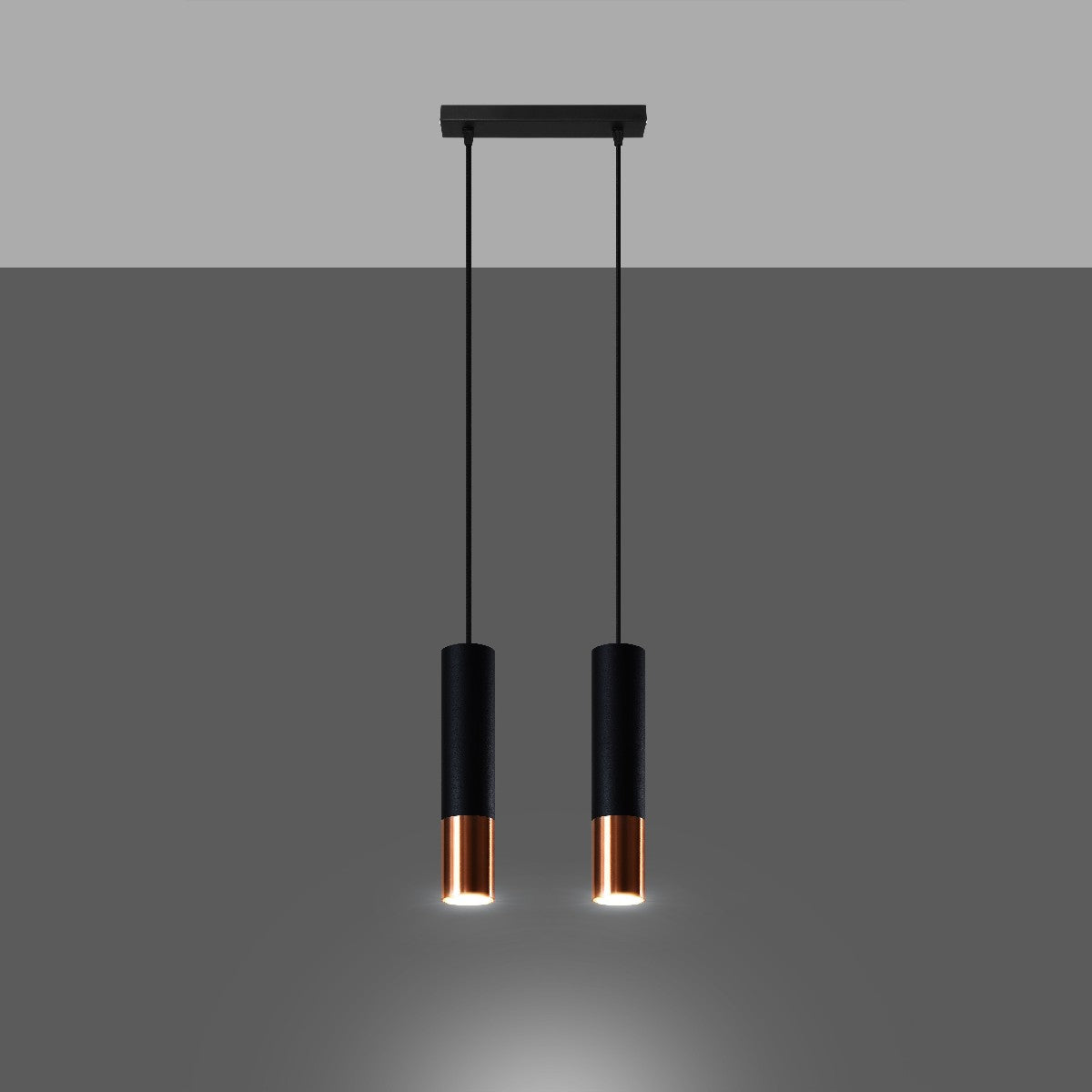 Pendant lamp LOOPEZ 2 black/copper