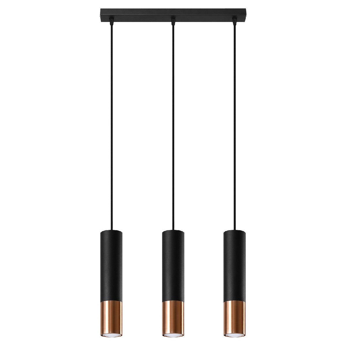 Pendant lamp LOOPEZ 3L black/copper