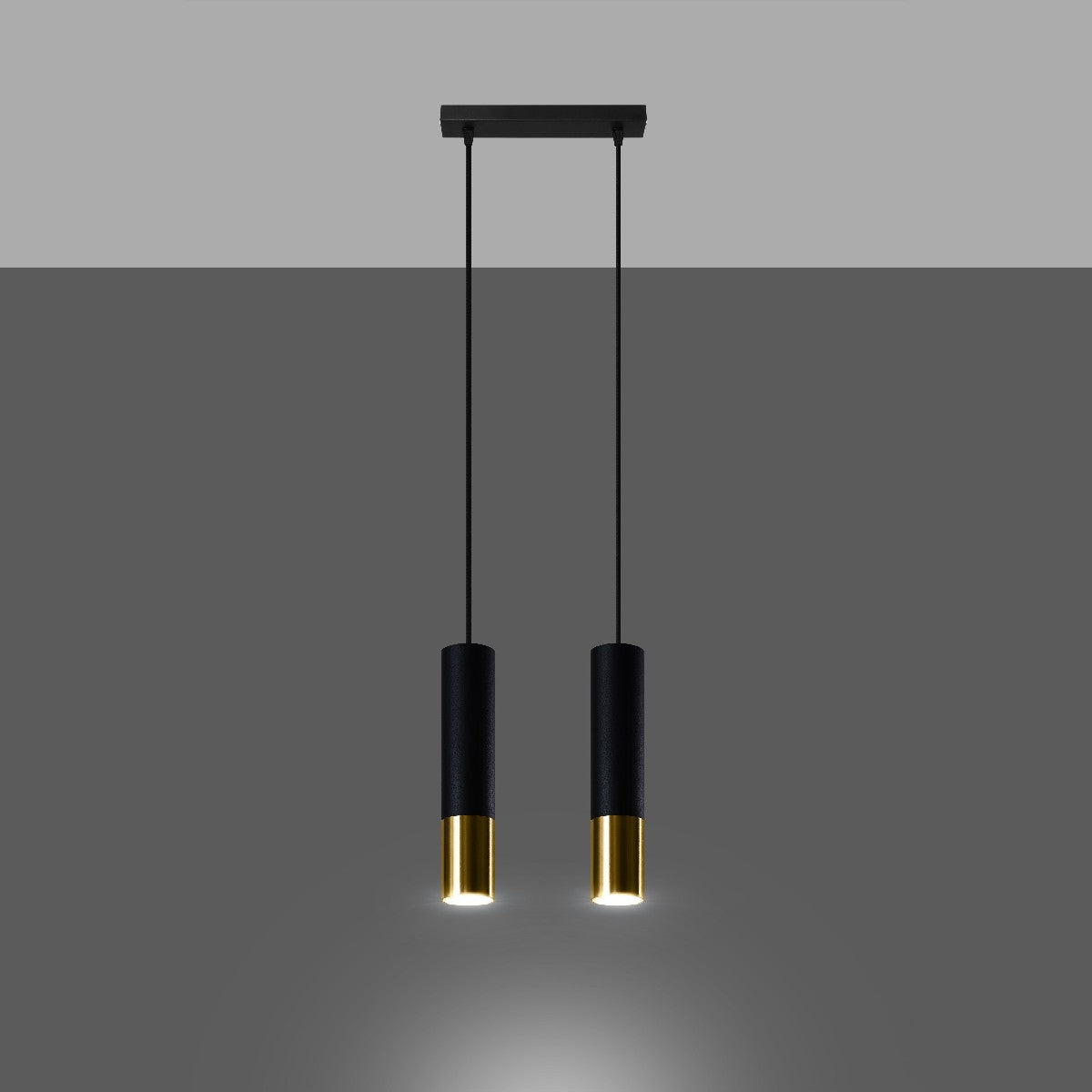 Pendant lamp LOOPEZ 2 black/golden