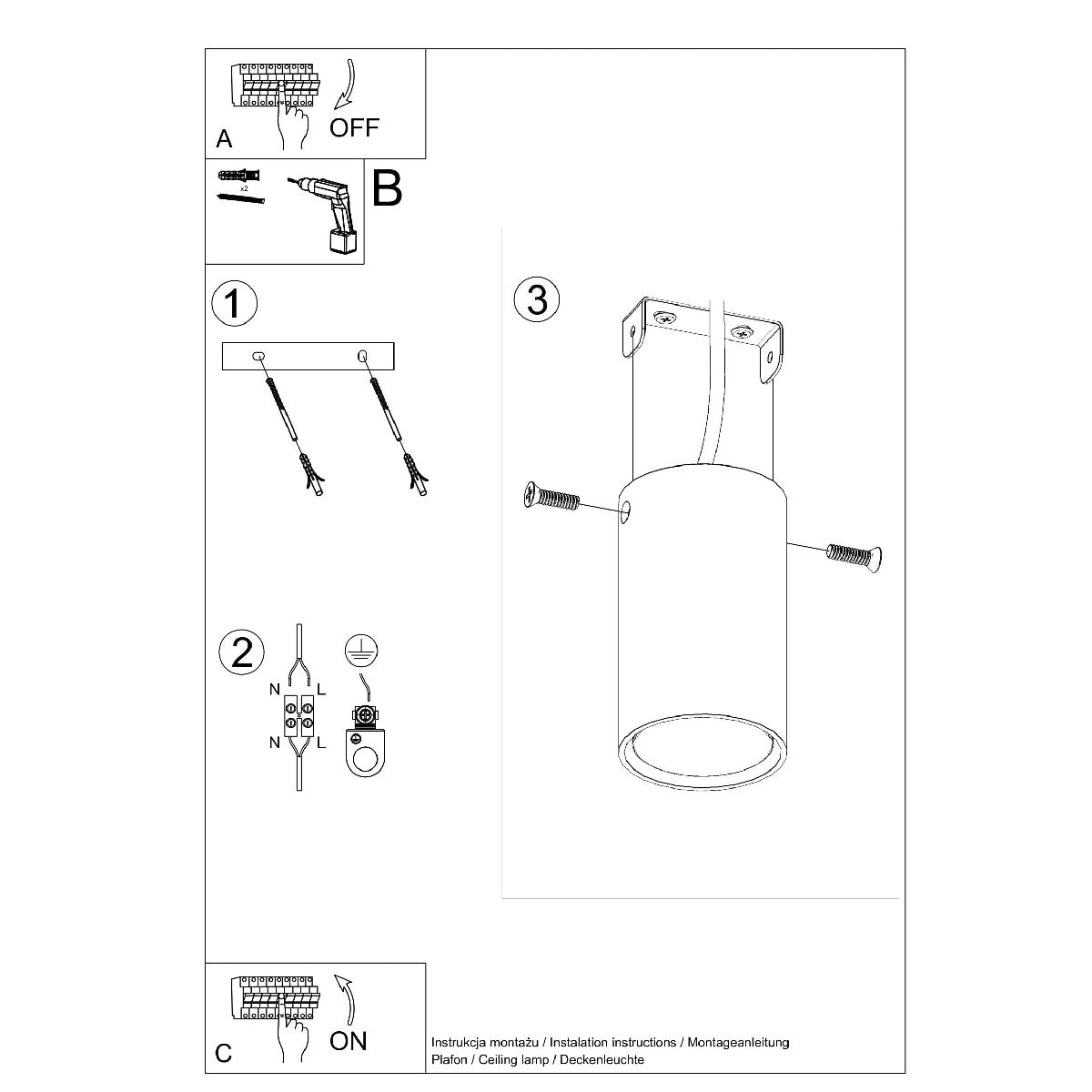 Ceiling Lamp LAGOS 10 white