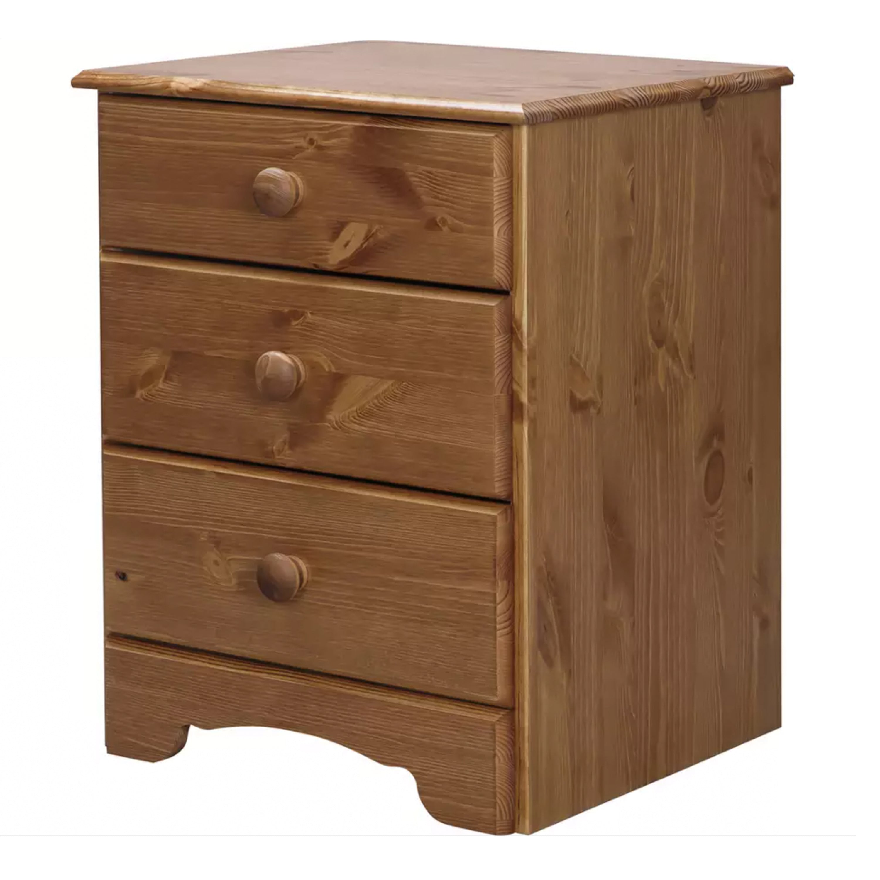 Nordic Bedside Table 3 Drawers, White 050