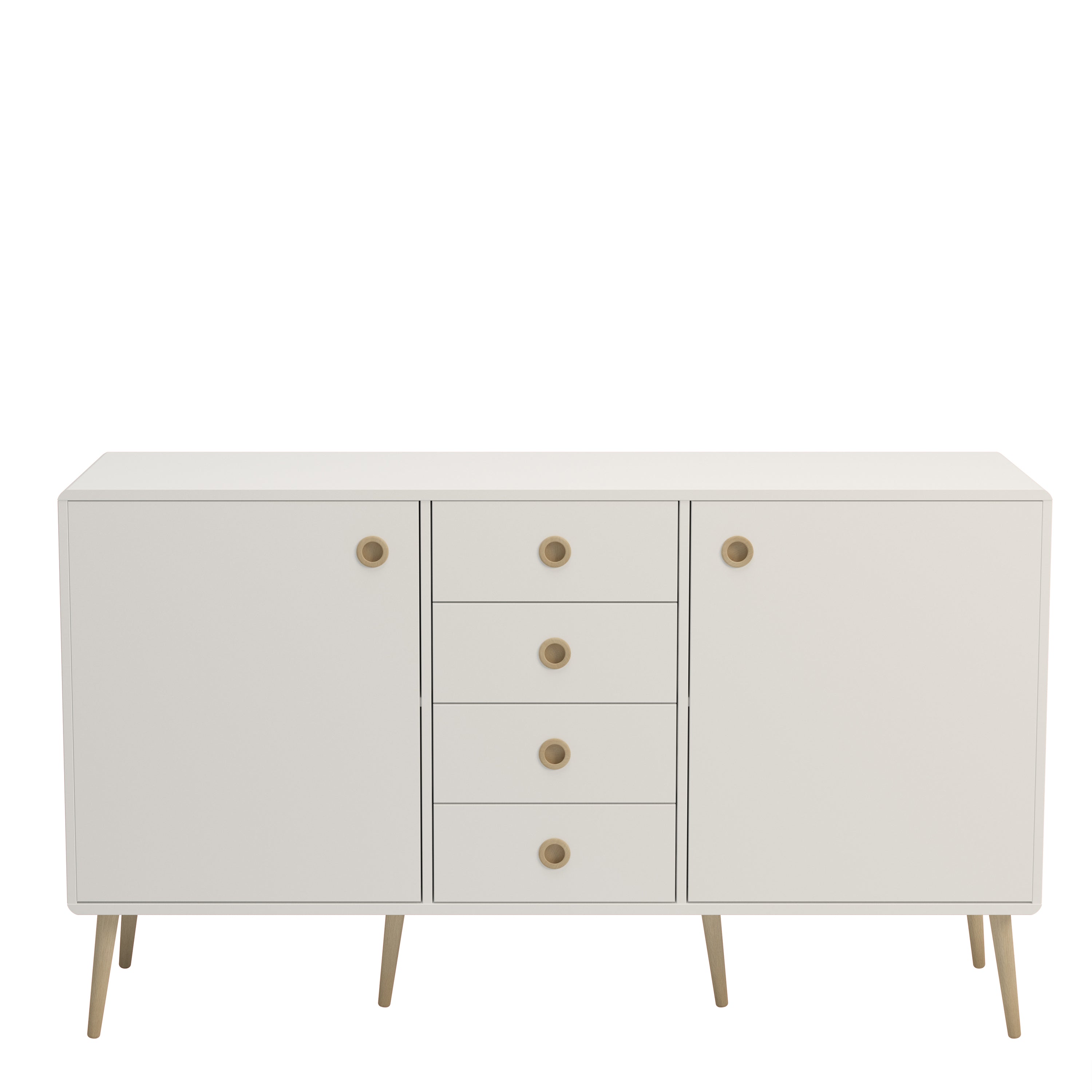 Softline Sideboard 2 Doors + 4 Drawers, White 050