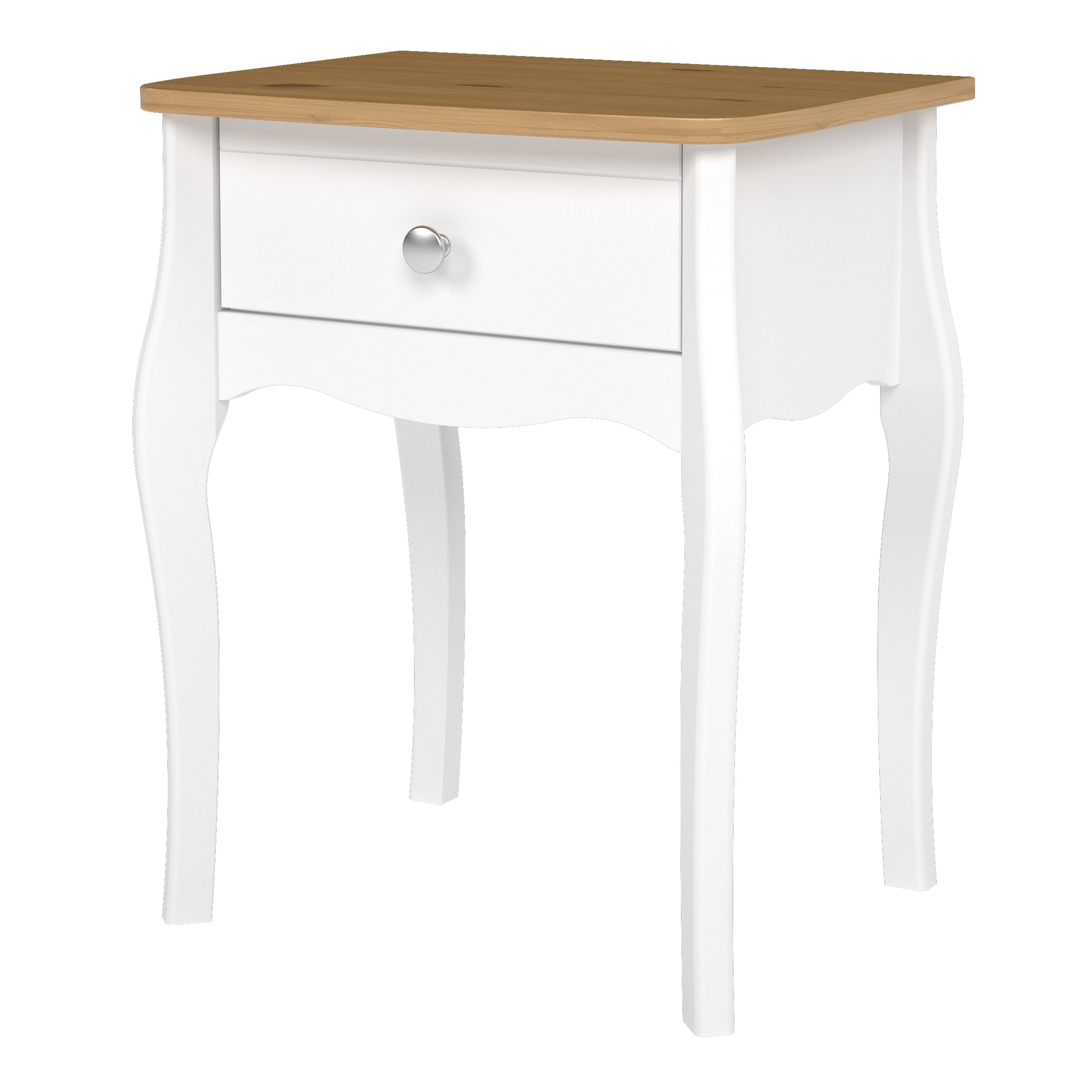 Baroque Nightstand Pure White Iced Coffee Lacquer