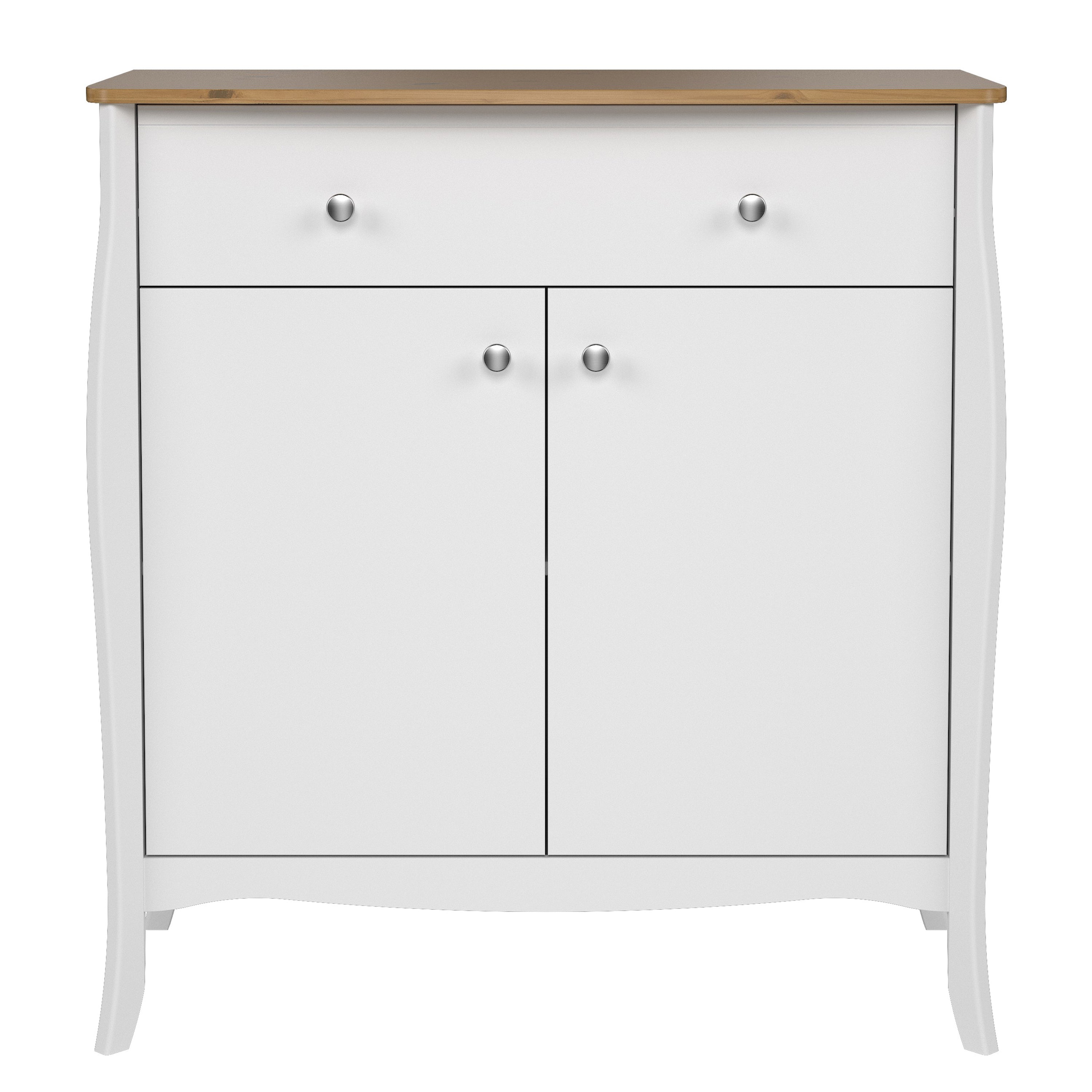 Baroque Sideboard 2 Doors + 1 Drawer, Pure White Iced Coffee Lacquer