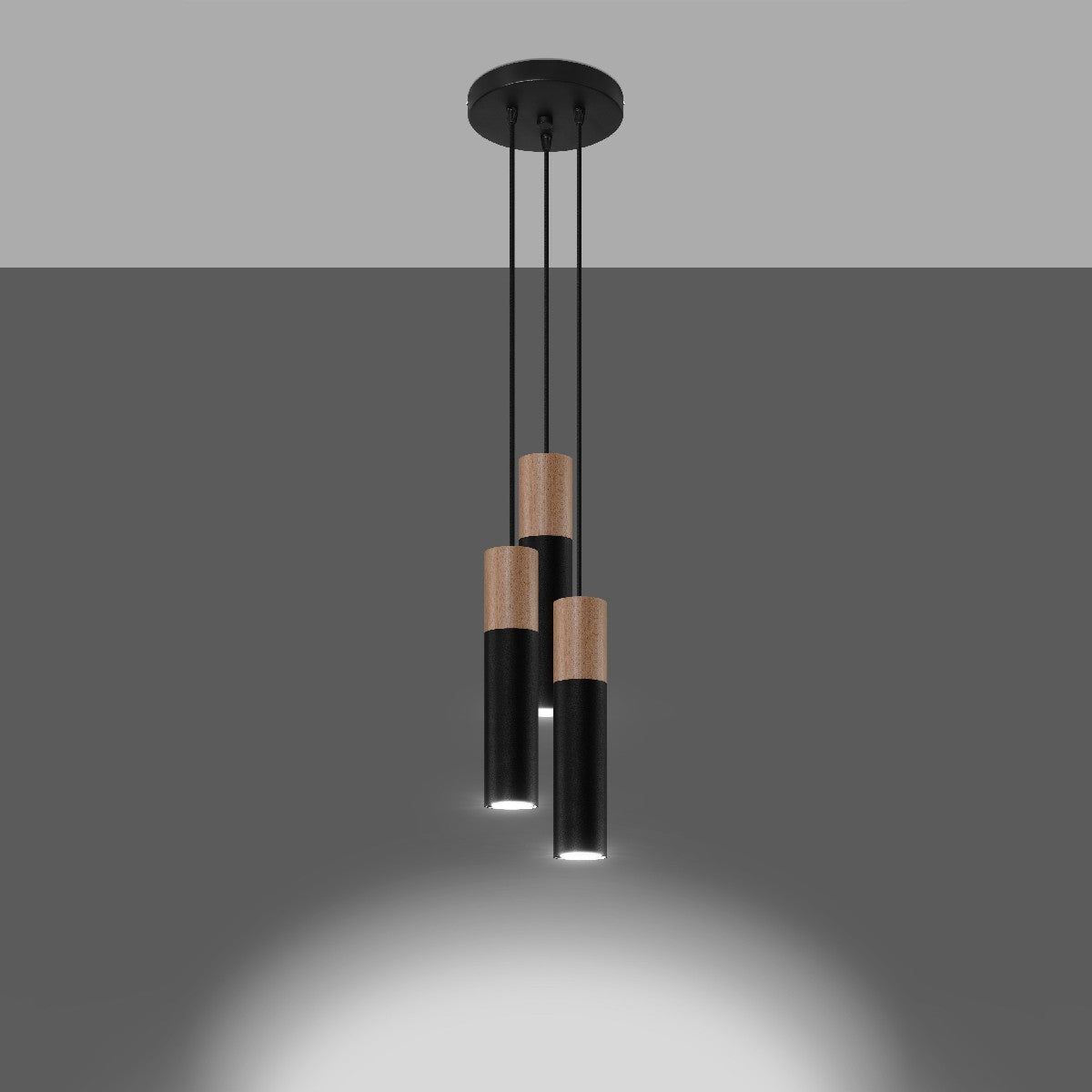 Pendant lamp PABLO 3P black