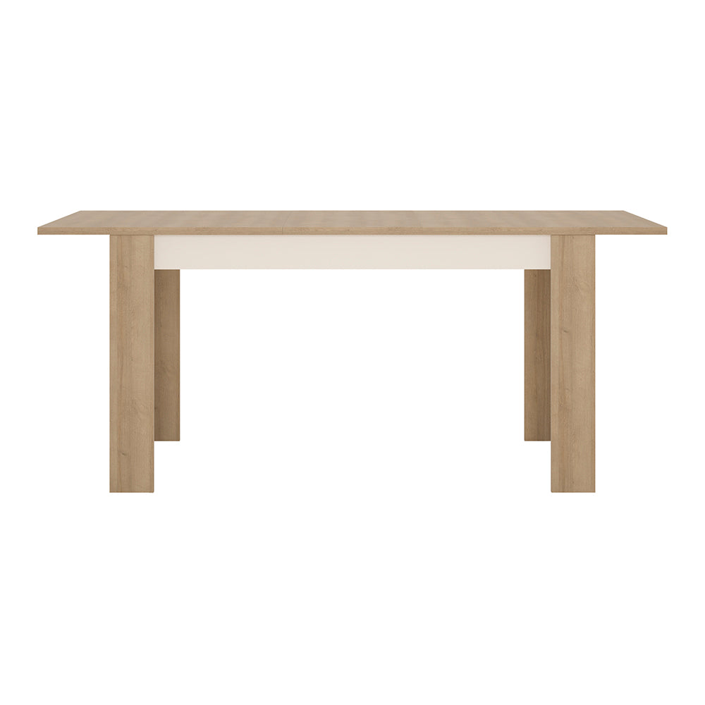 Lyon Medium extending dining table 140/180 cm in Riviera Oak/White High Gloss