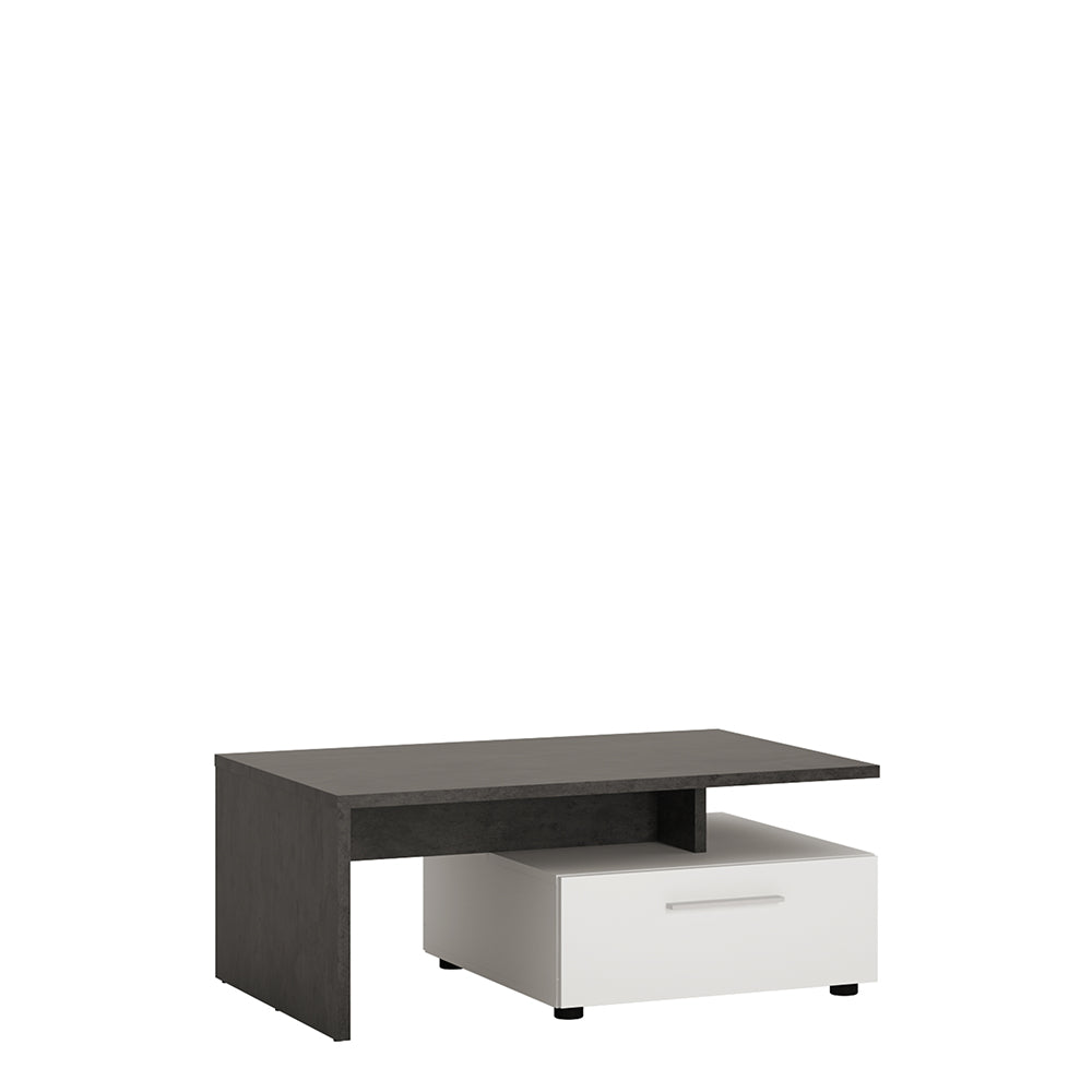 Zingaro 2 drawer coffee table in Grey and White