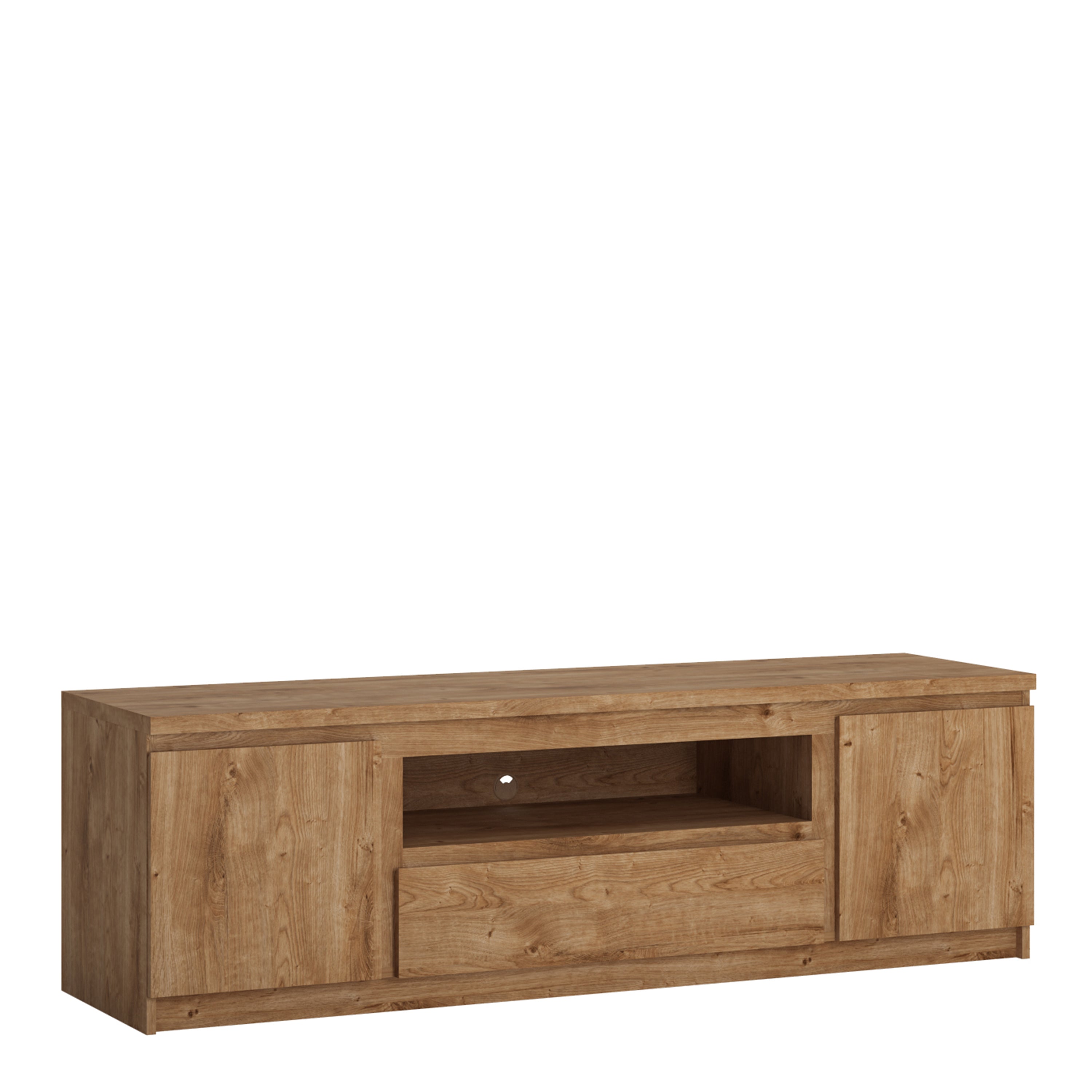 Fribo 2 door 1 drawer 166 cm wide TV cabinet in Oak