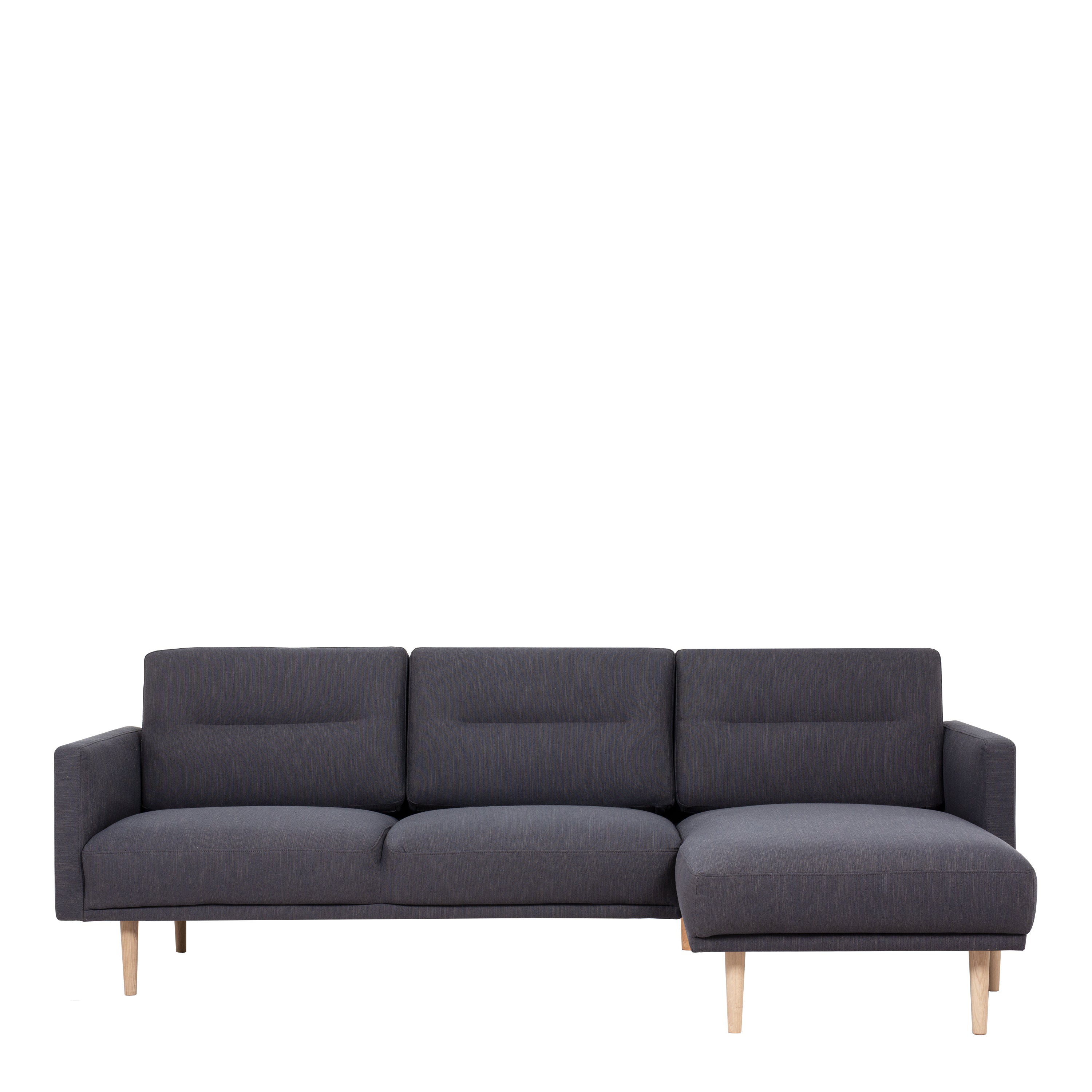 Larvik Chaiselongue Sofa (RH) - Anthracite, Oak Legs