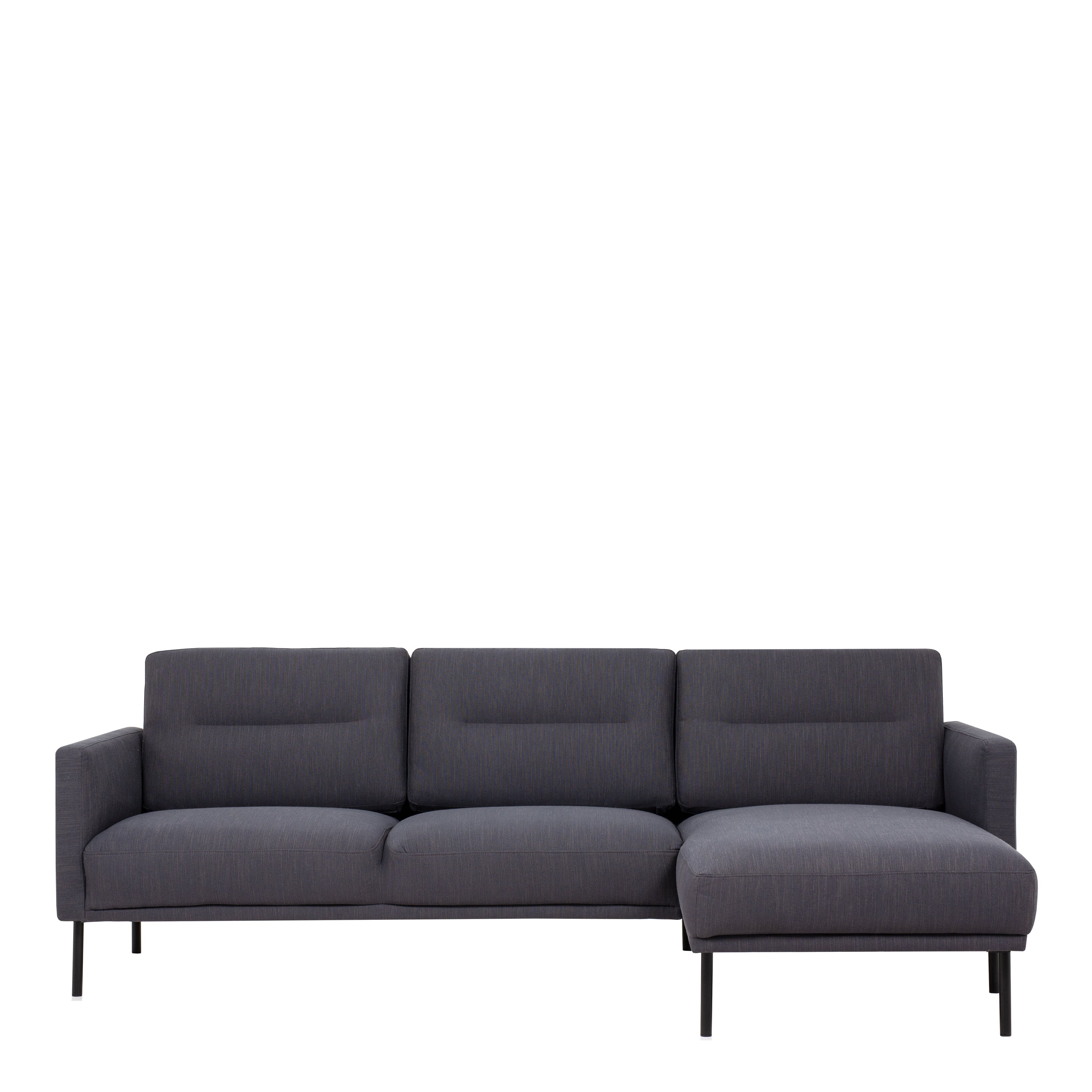 Larvik Chaiselongue Sofa (RH) - Anthracite , Black Legs