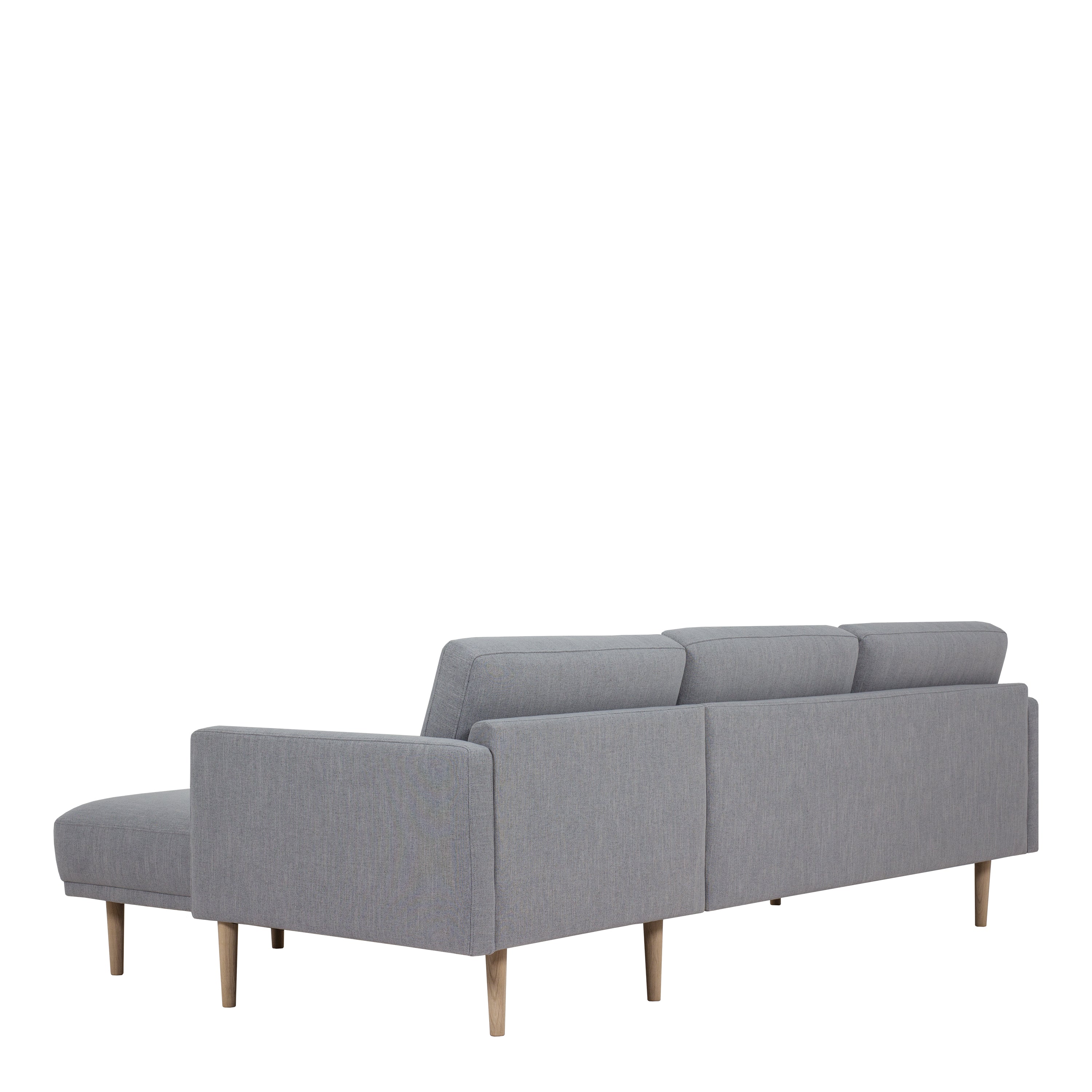 Larvik Chaiselongue Sofa (RH) - Grey, Oak Legs