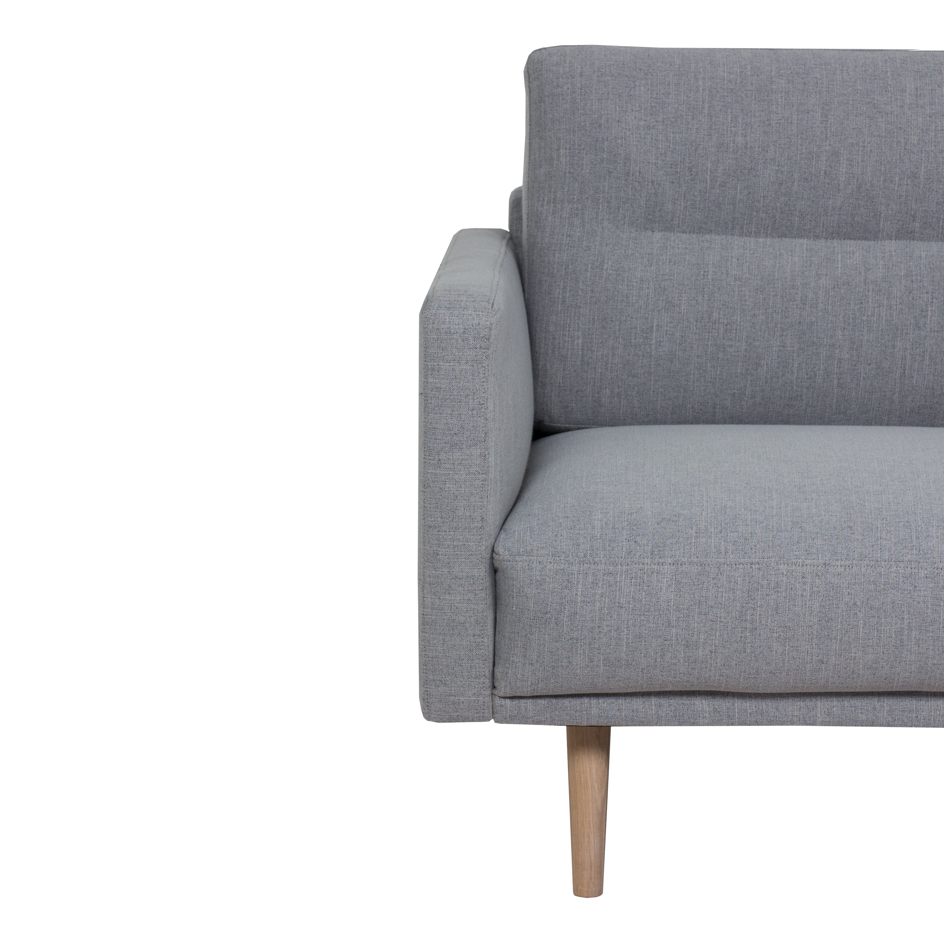 Larvik Chaiselongue Sofa (RH) - Grey, Oak Legs