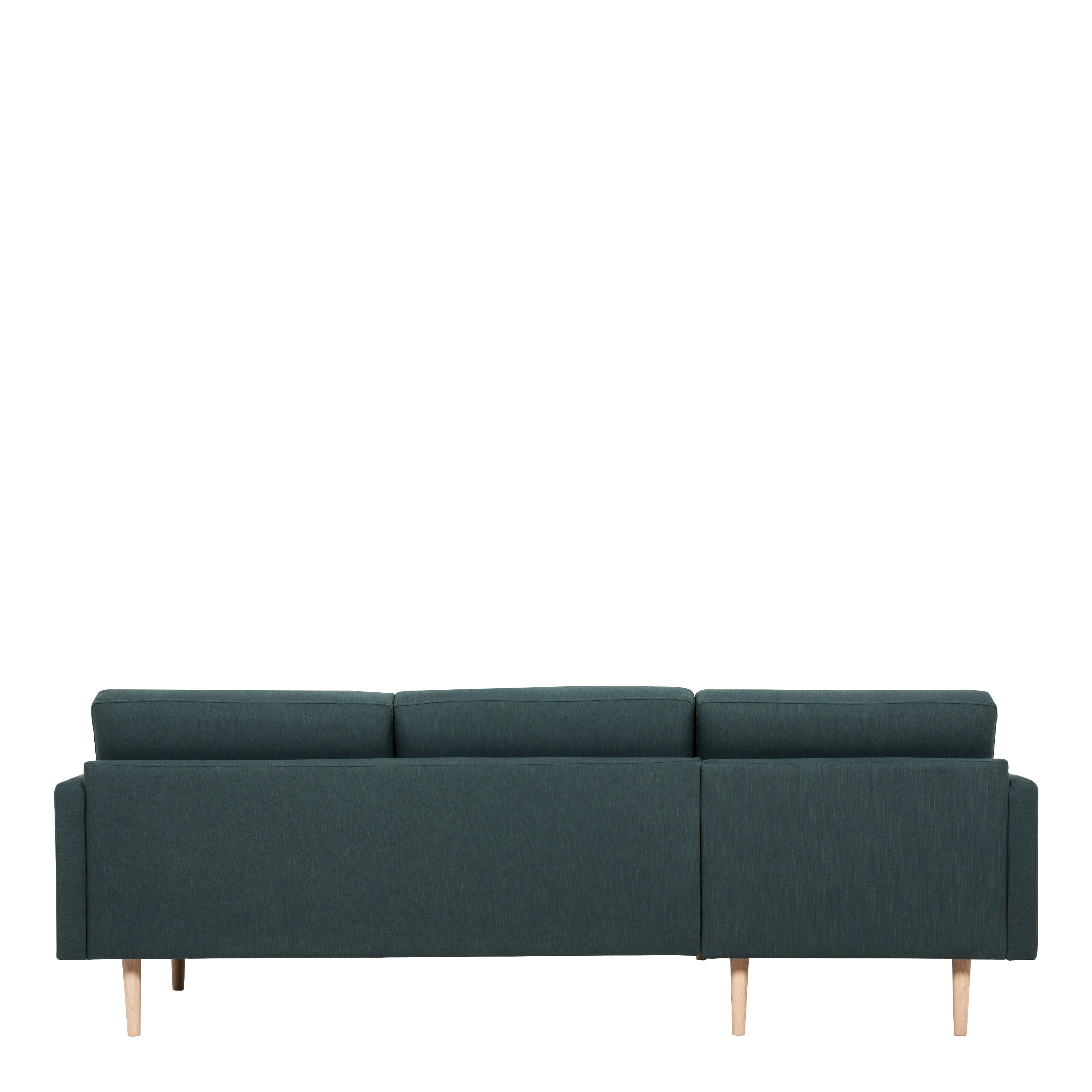 Larvik Chaiselongue Sofa  (LH) - Dark Green, Oak Legs