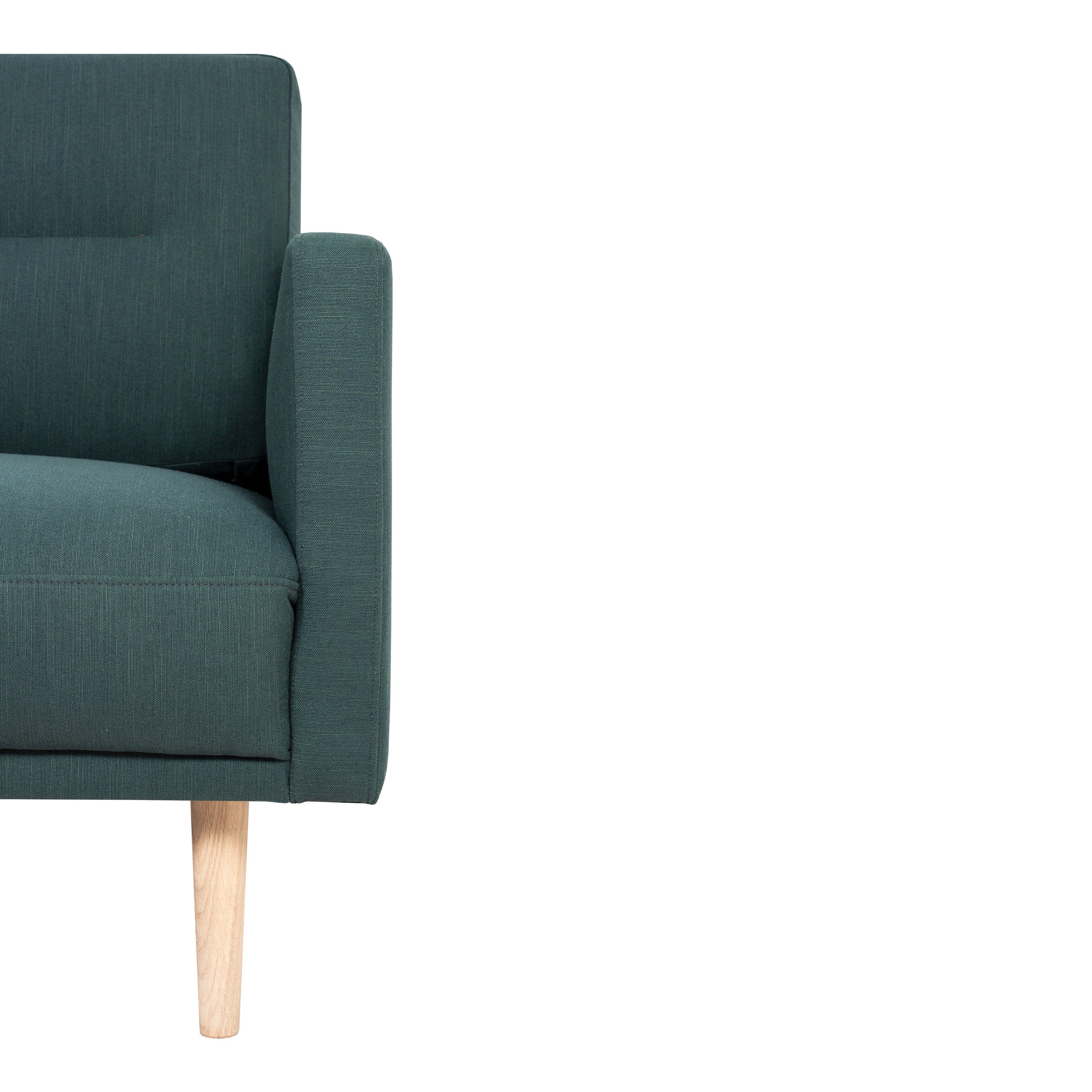 Larvik Chaiselongue Sofa  (LH) - Dark Green, Oak Legs