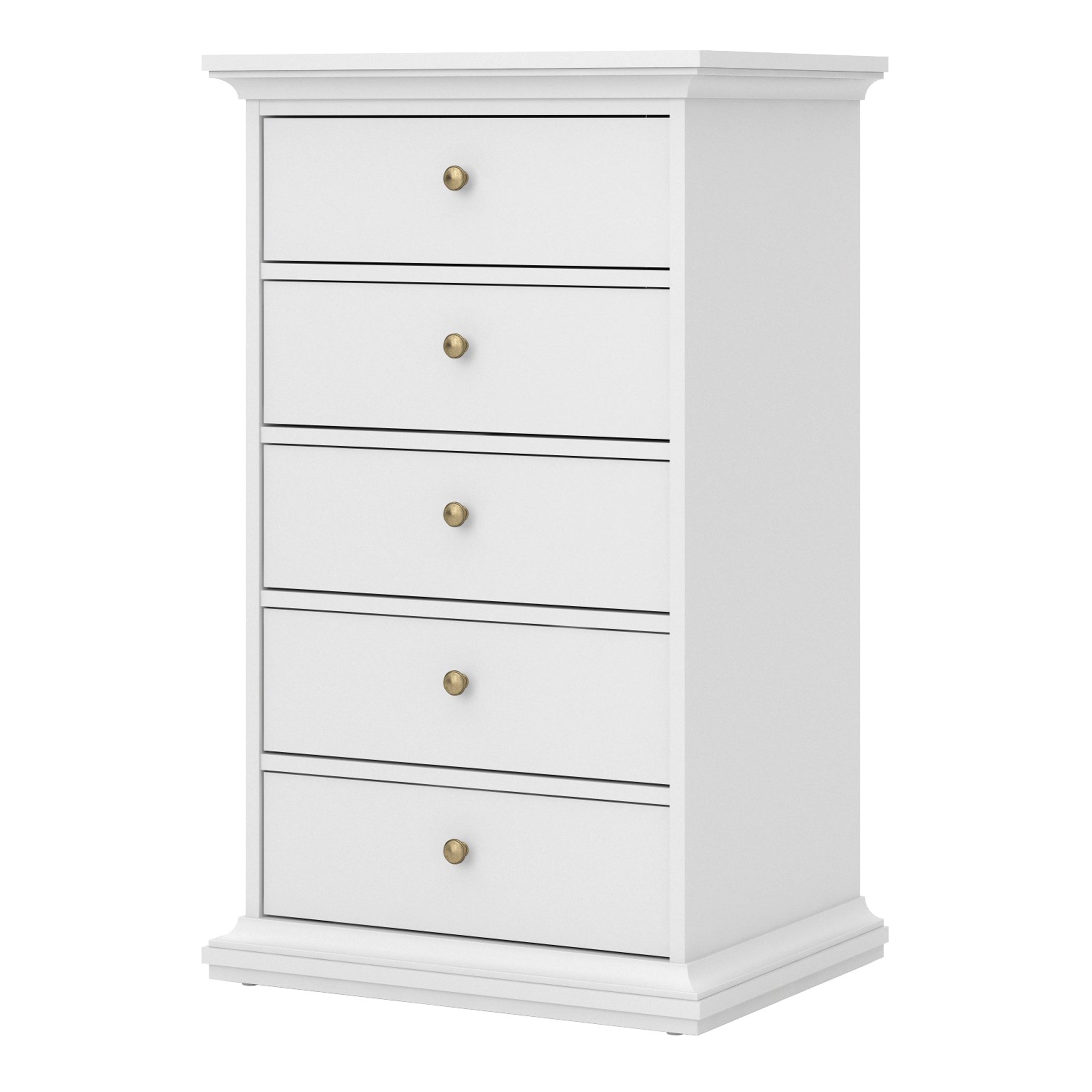 Paris Chest 5 drawers in White