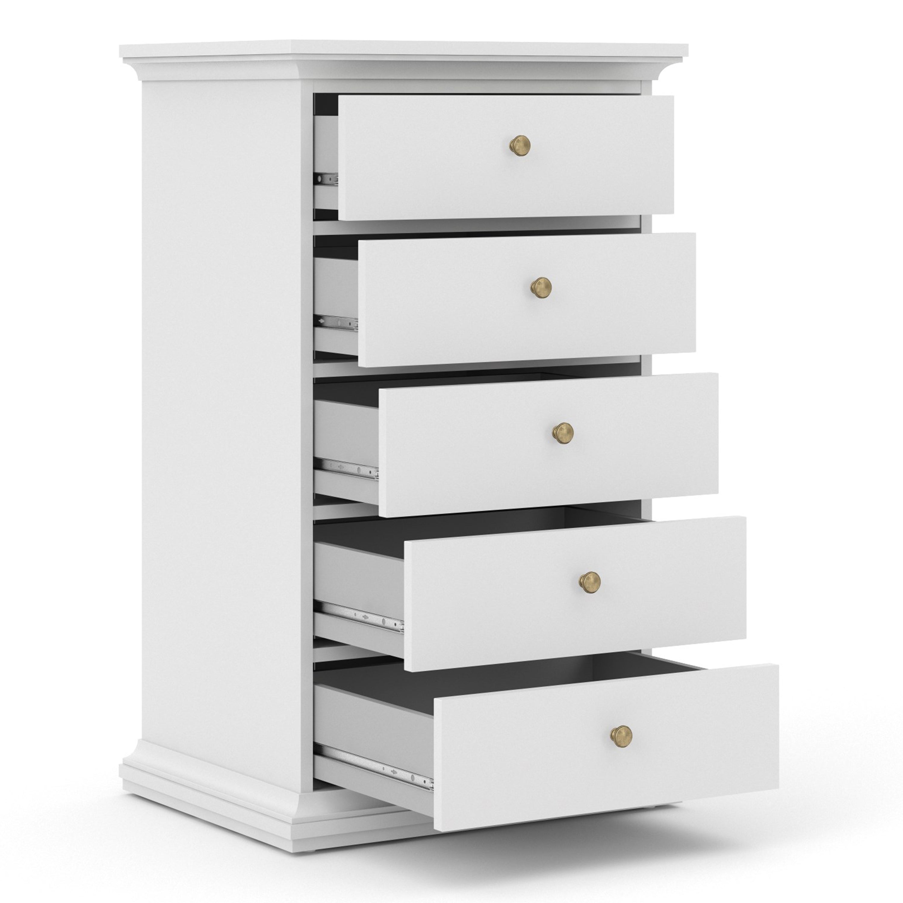 Paris Chest 5 drawers in White