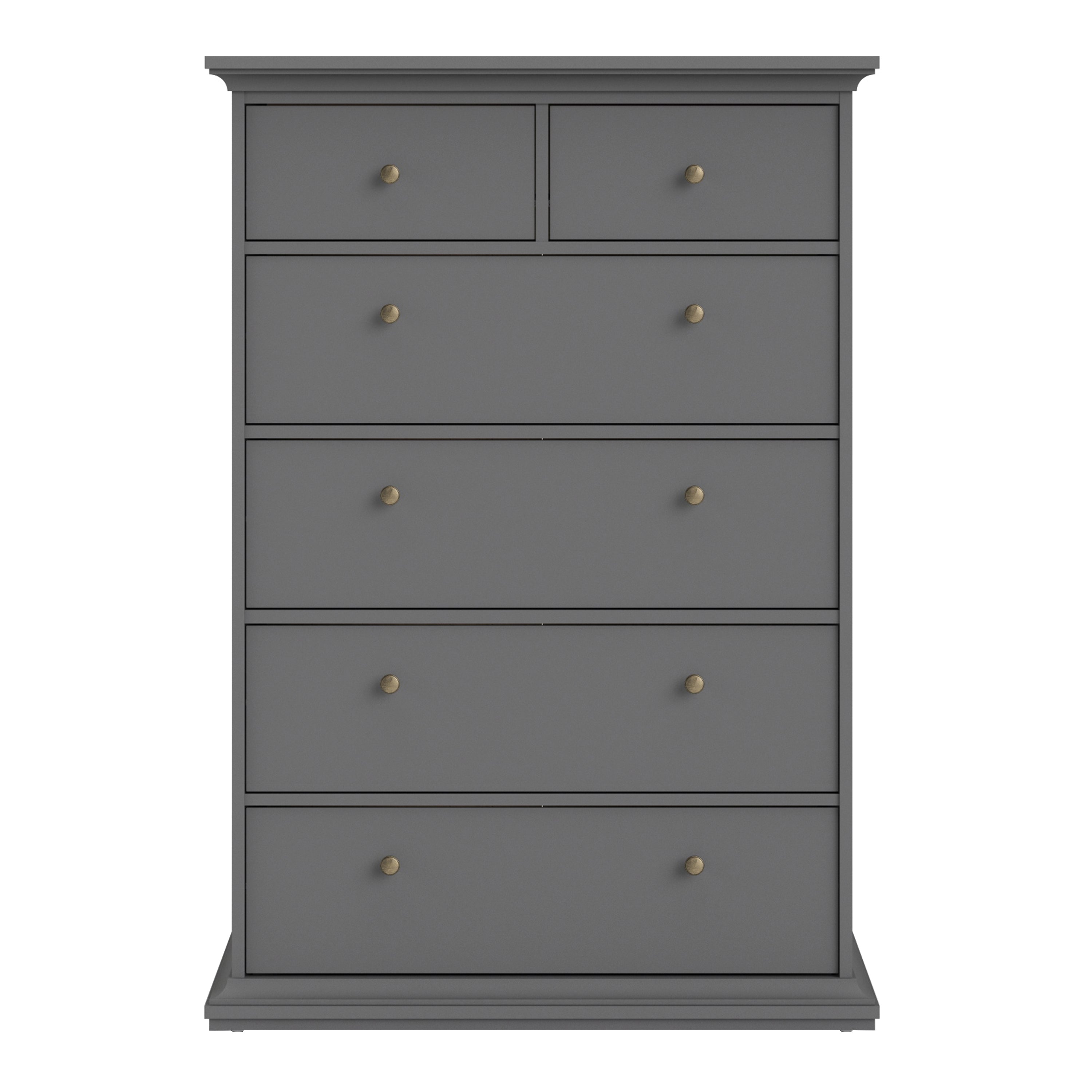 Paris Chest of 6 Drawers in Matt Grey