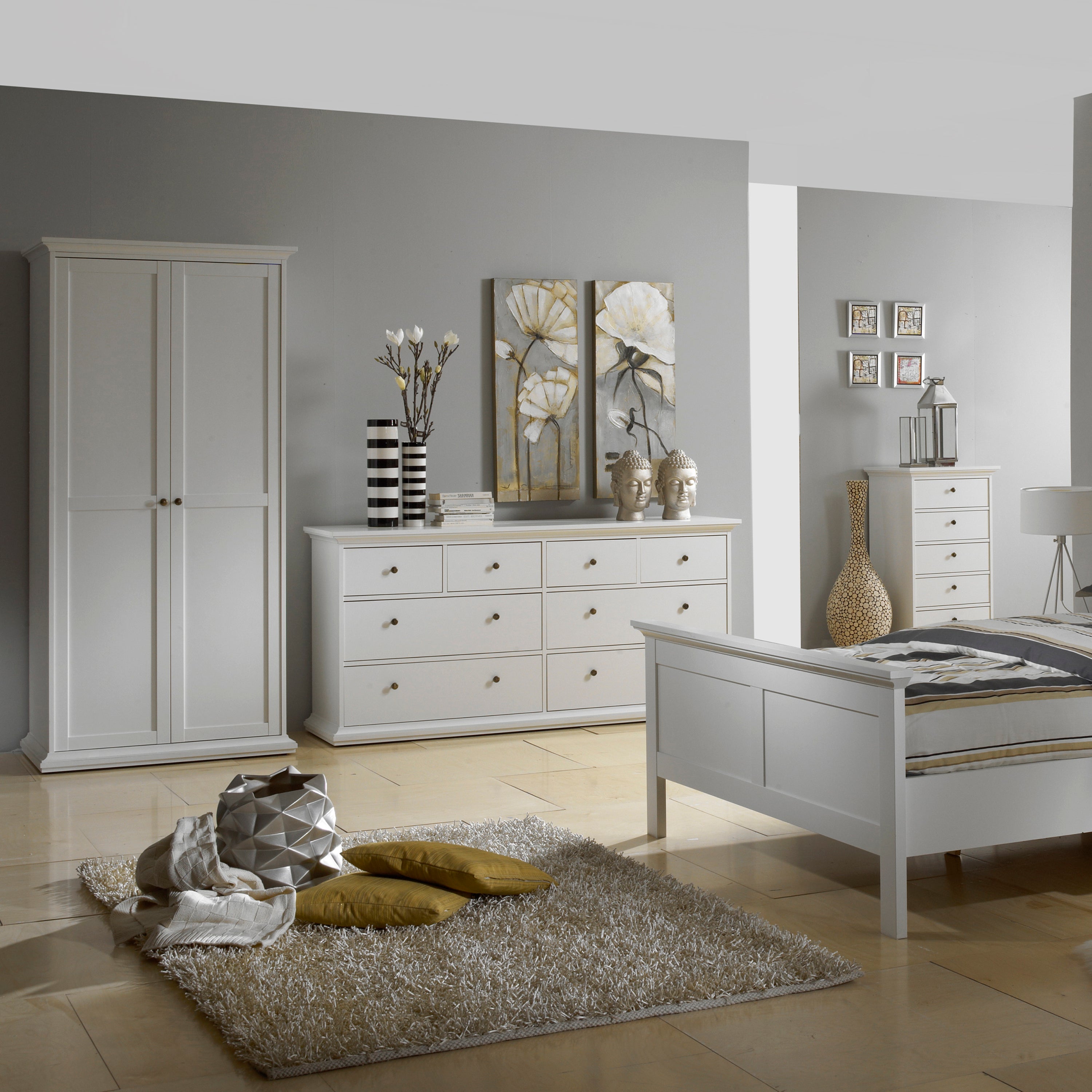 Paris Chest of 8 Drawers in White