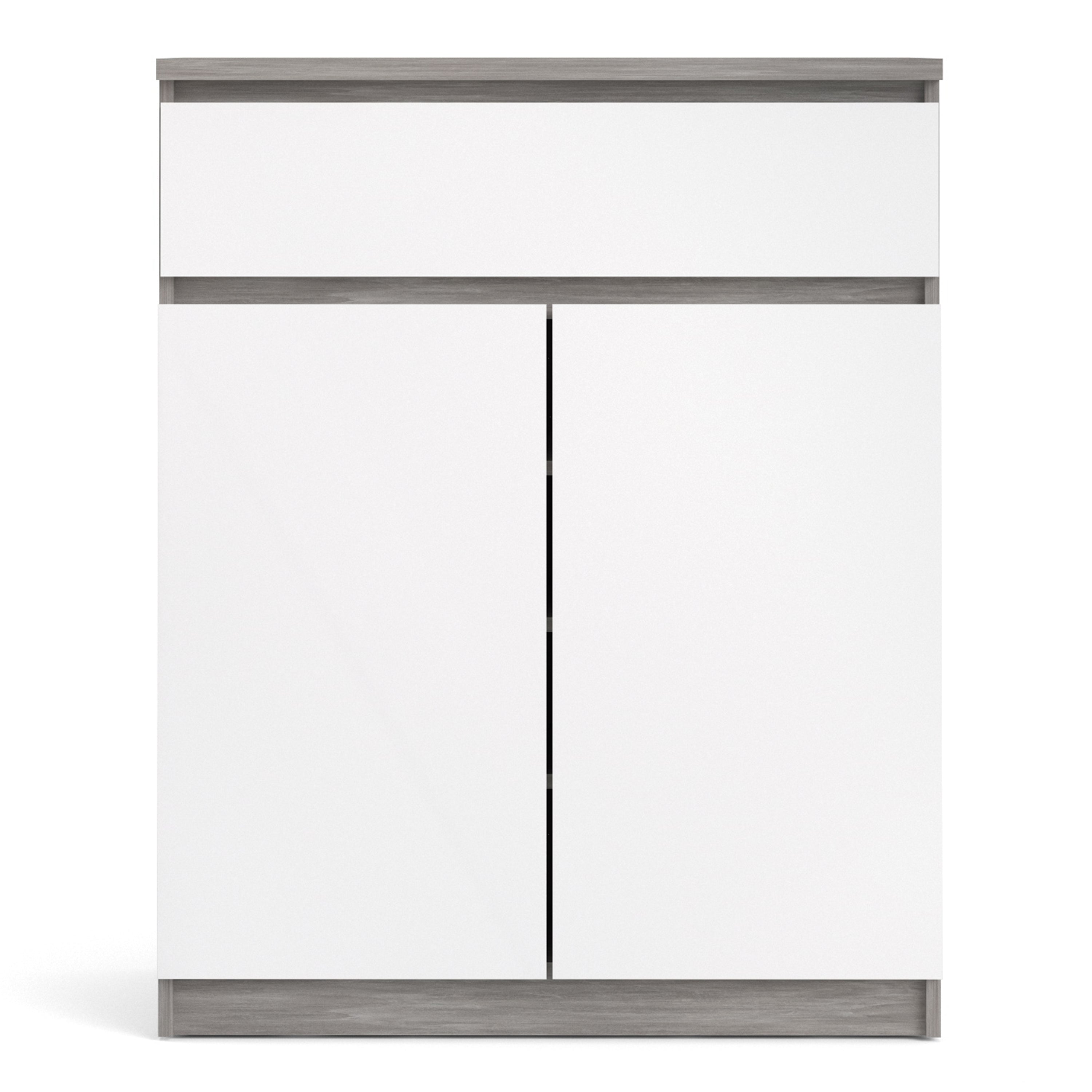 Naia Sideboard 1 Drawer 2 Doors in Concrete and White High Gloss