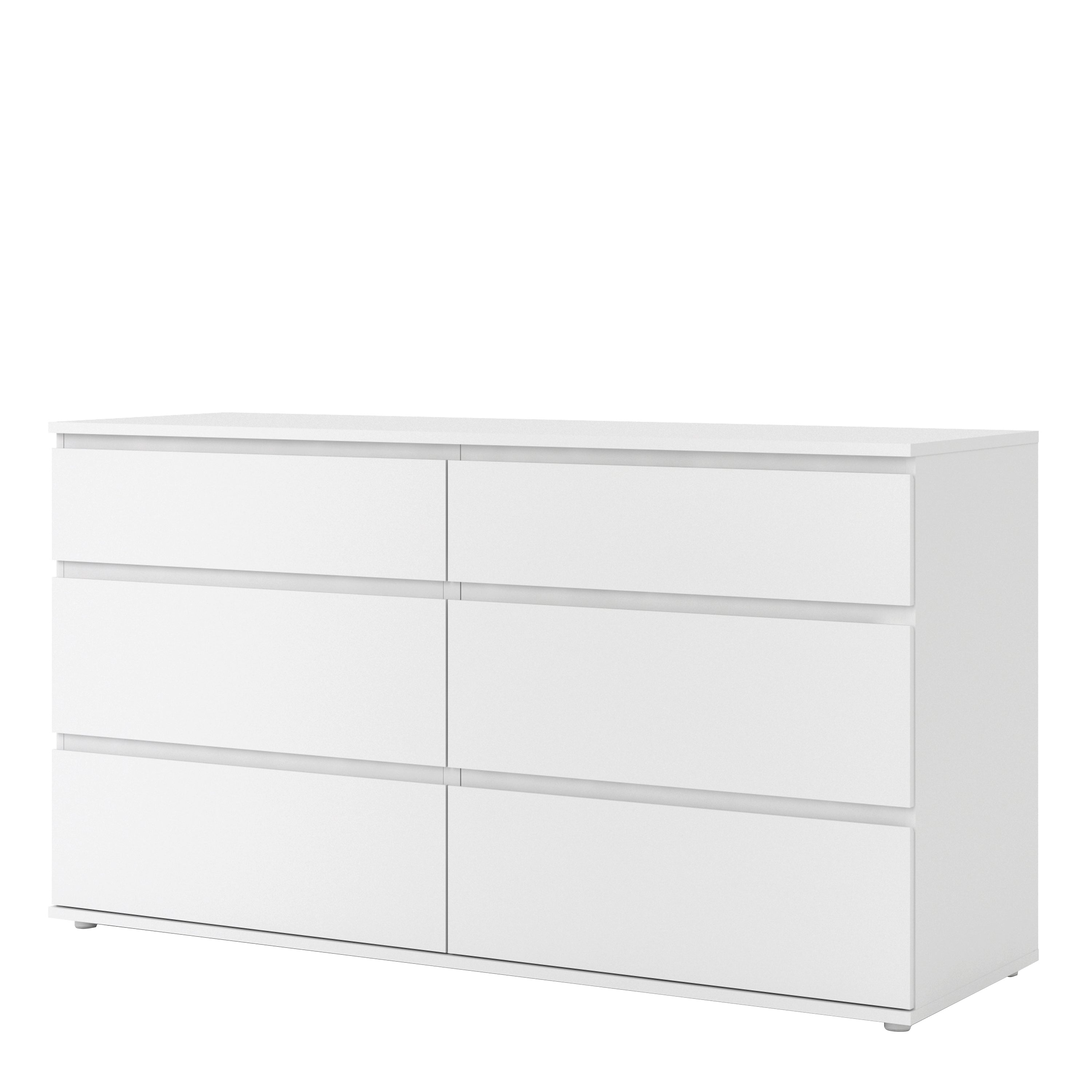 Nova Wide Chest of 6 Drawers (3+3) in White