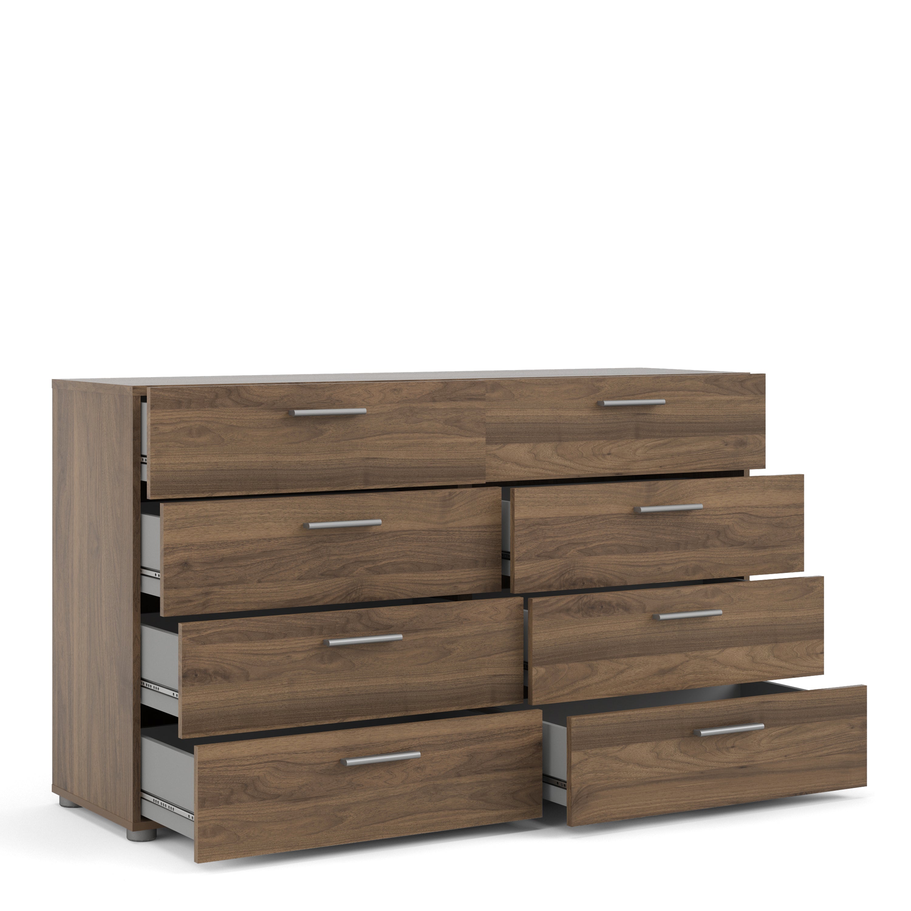 Pepe Wide Chest of 8 Drawers (4+4) in Walnut