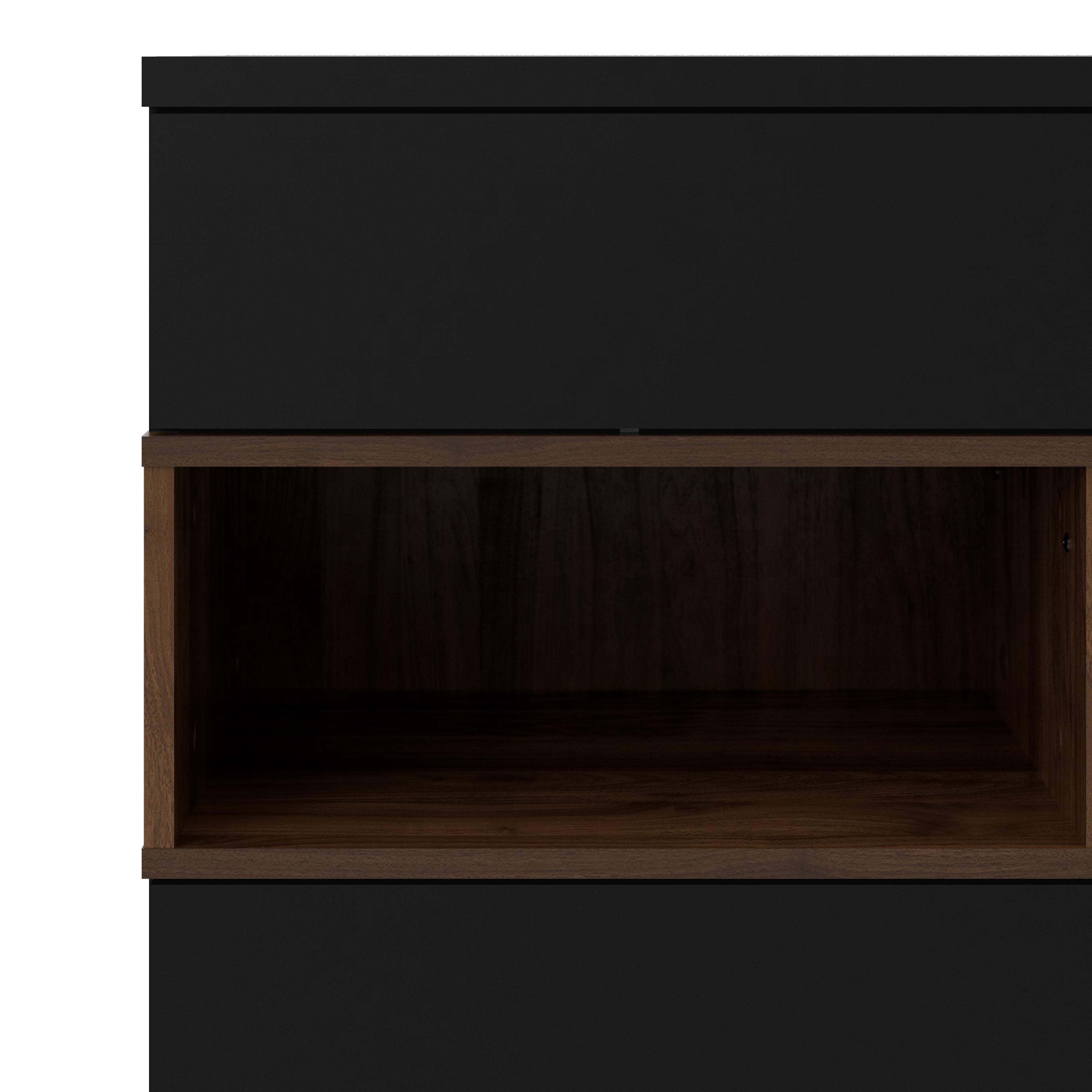 Sideboard 2 Drawers 1 Door in Black and Walnut