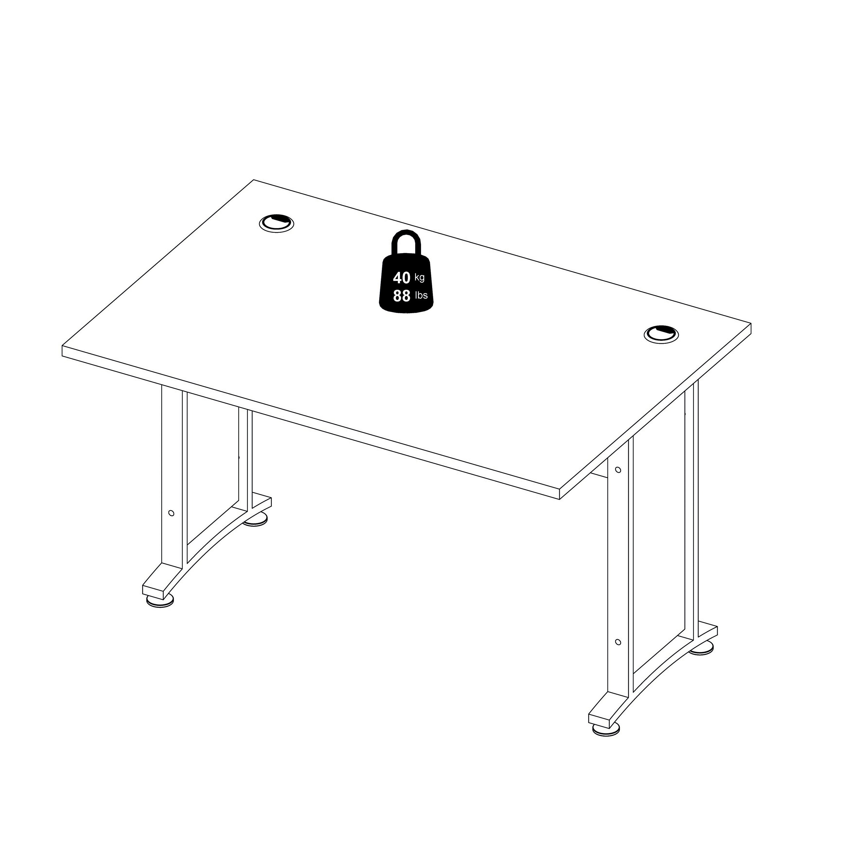 Prima Desk 120 cm in White with White legs