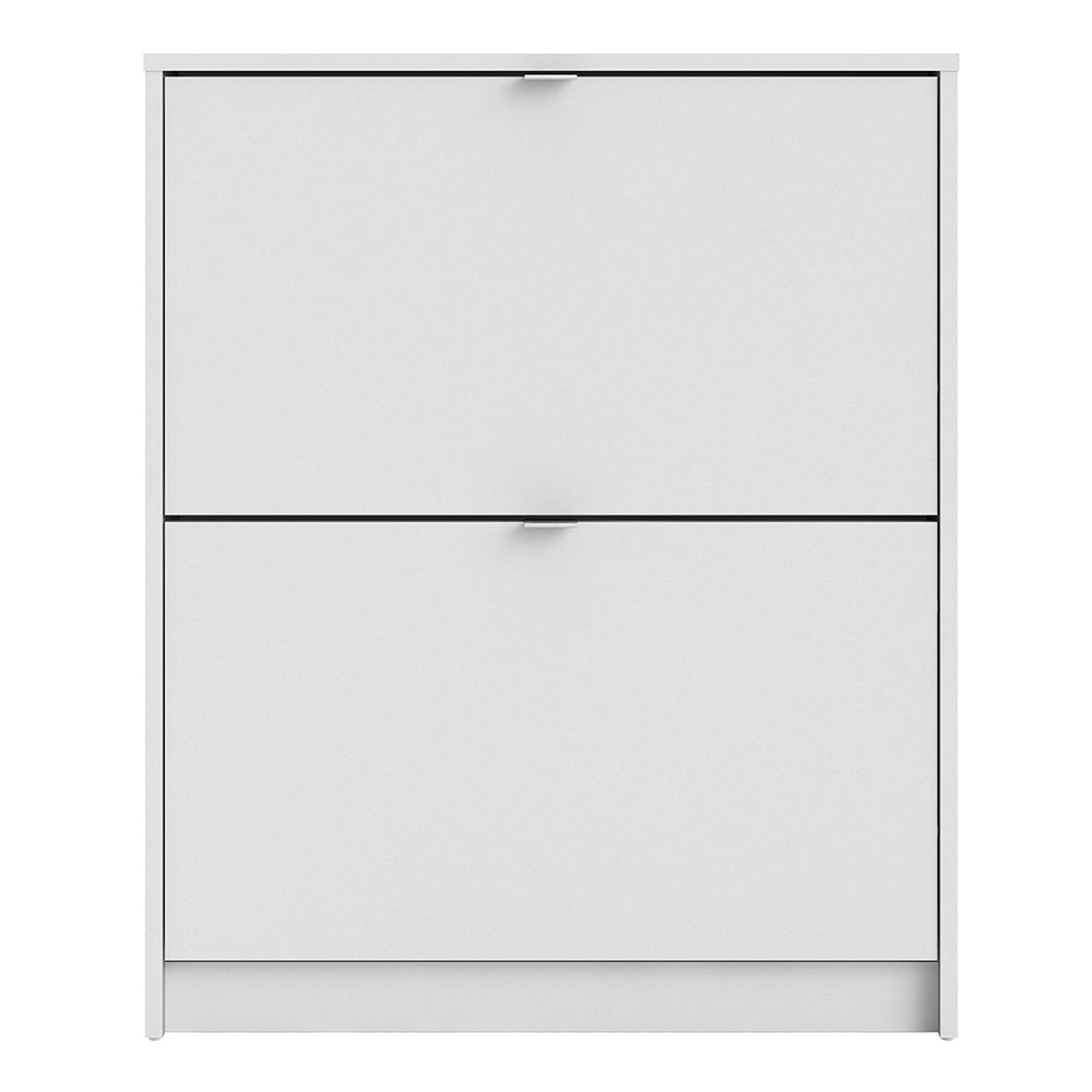 Shoes Shoe cabinet  w. 2 tilting doors and 1 layer in White