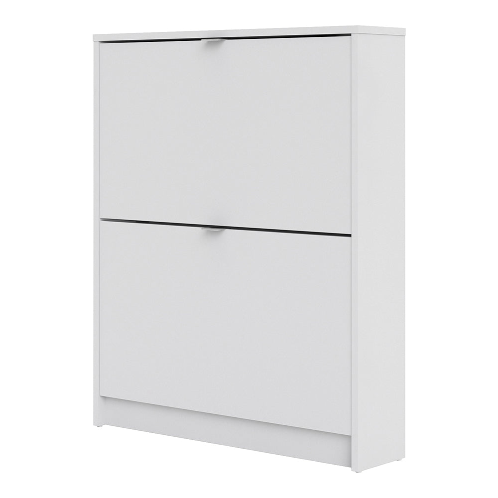 Shoes Shoe cabinet  w. 2 tilting doors and 1 layer in White