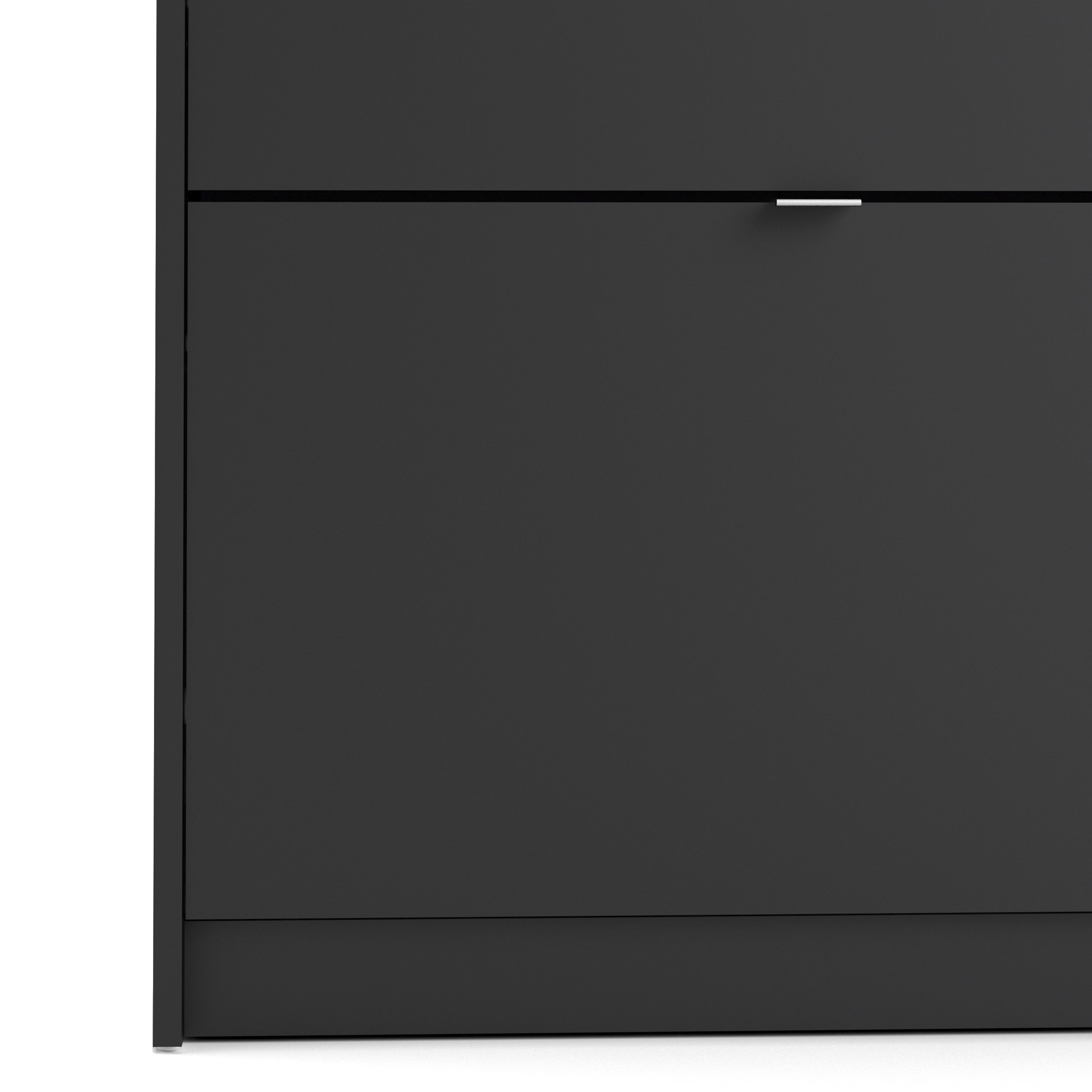 Shoes Shoe cabinet w. 4 tilting doors and 1 layer in Matt Black