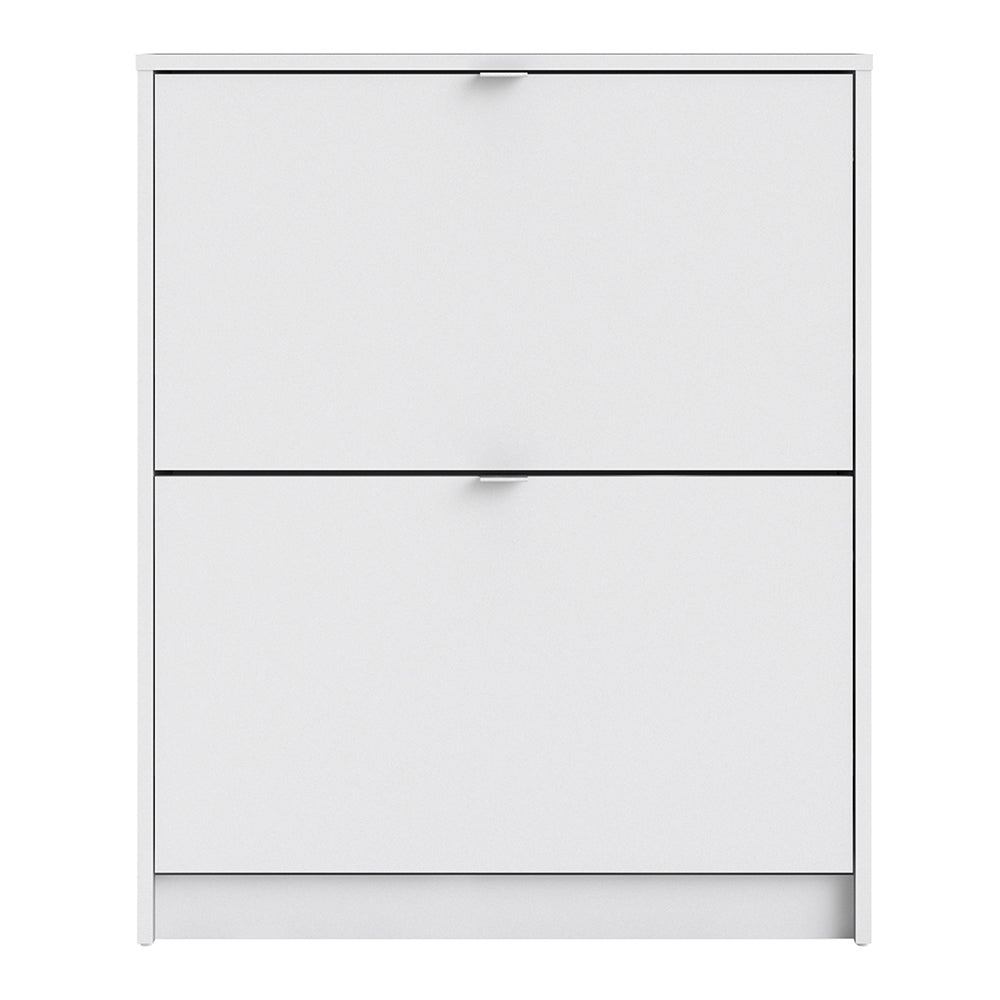 Shoes Shoe cabinet w. 2 tilting doors and 2 layers in White