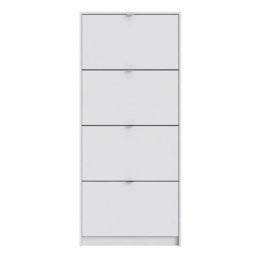 Shoes Shoe cabinet w. 4 tilting doors and 2 layers in White